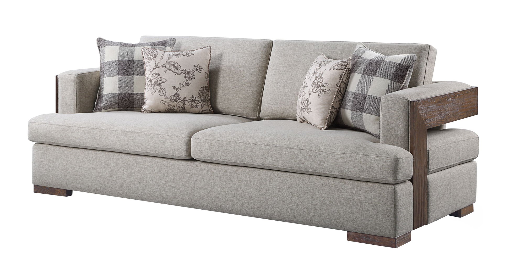 Niamey - 3 Piece Living Room Set With Toss Pillows - Walnut - Best Buy Furniture