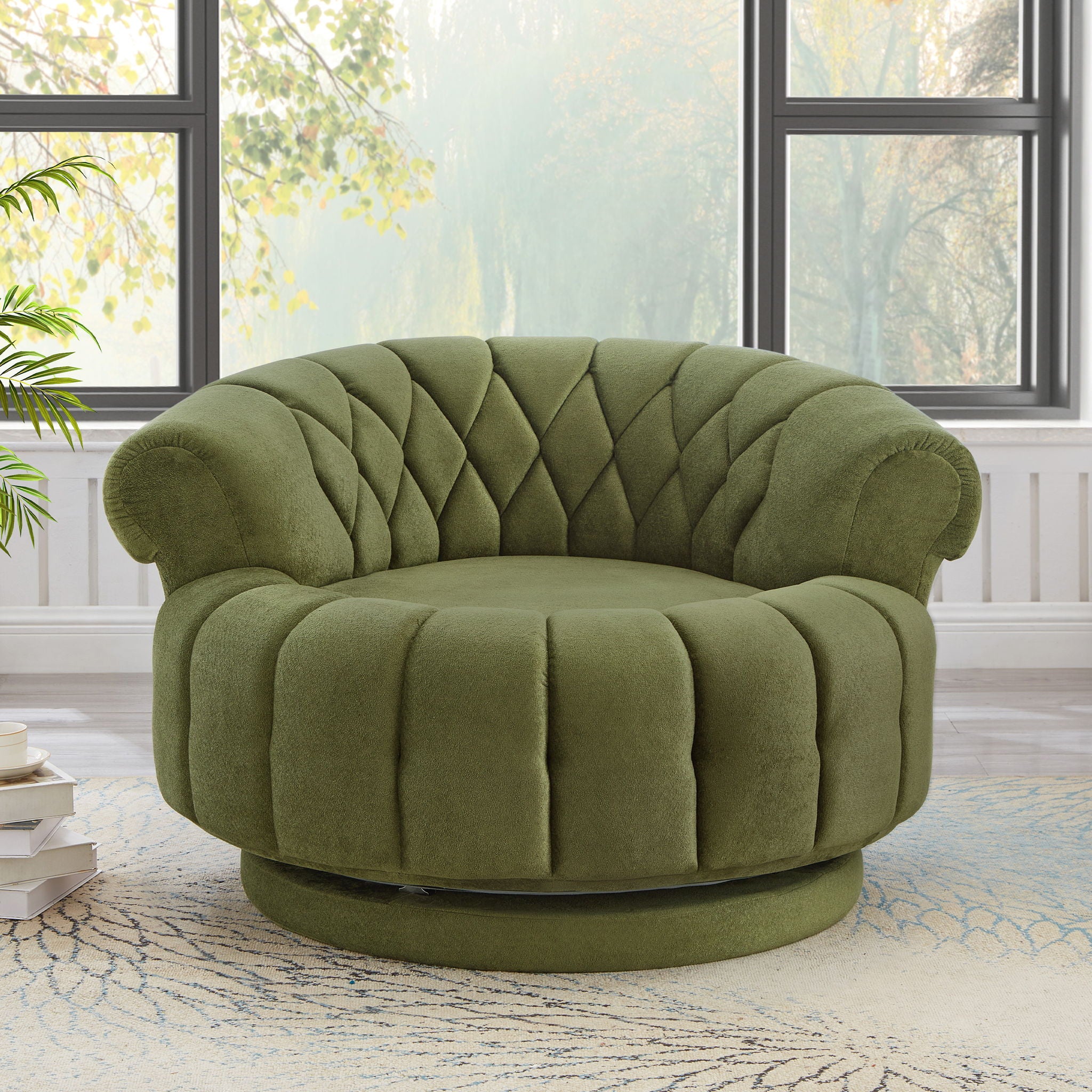 Round Swivel Accent Chair With Rotation