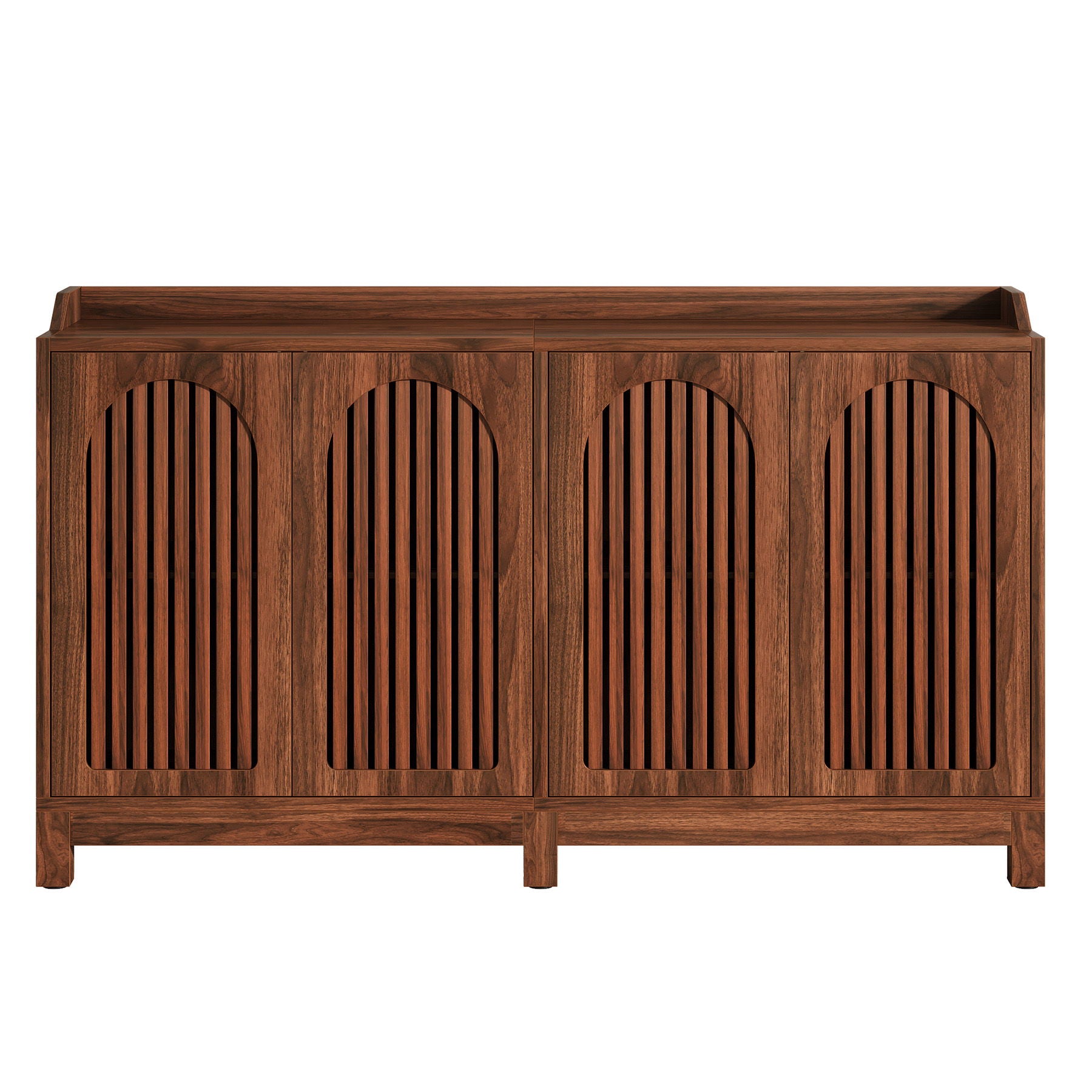 Sideboard Buffet Cabinet With 4 Doors & Shelves, Credenza Table For Dining Room - Brown