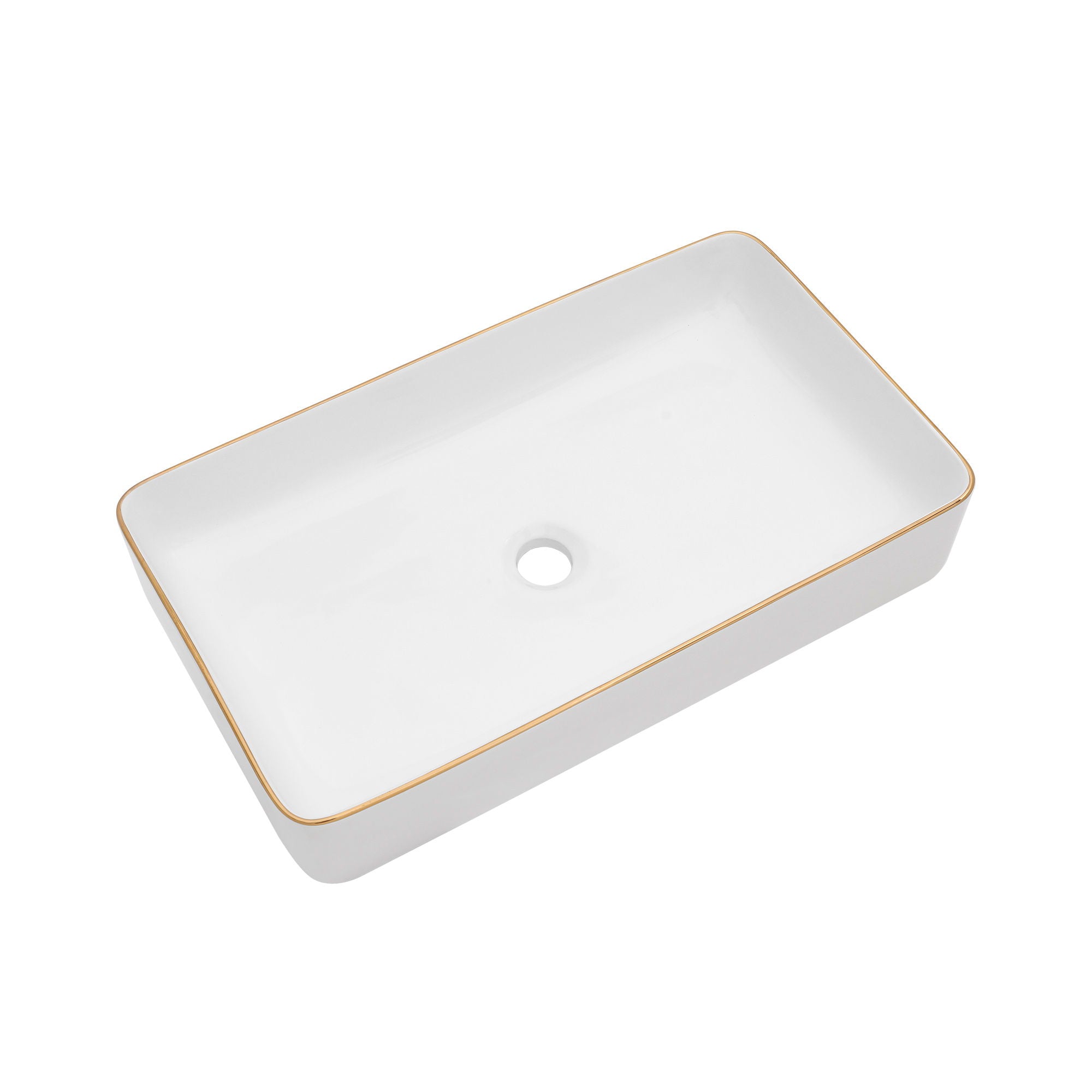 Modern European Style Ceramic Rectangular Vessel Bathroom Sink