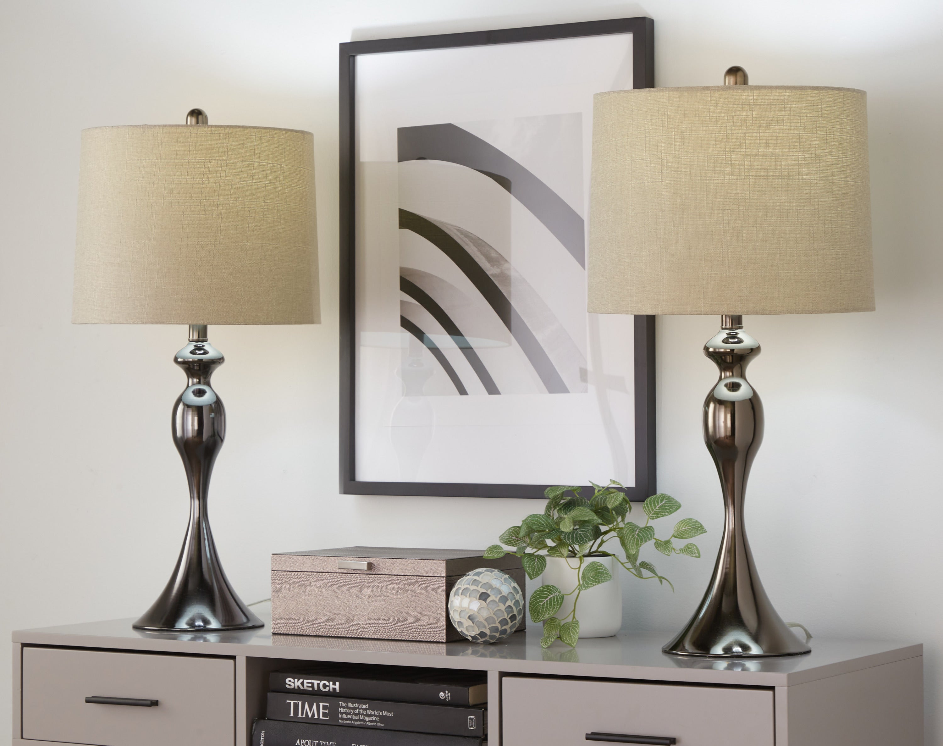 Ashland 27" Contemporary Metal Table Lamp Set of 2
