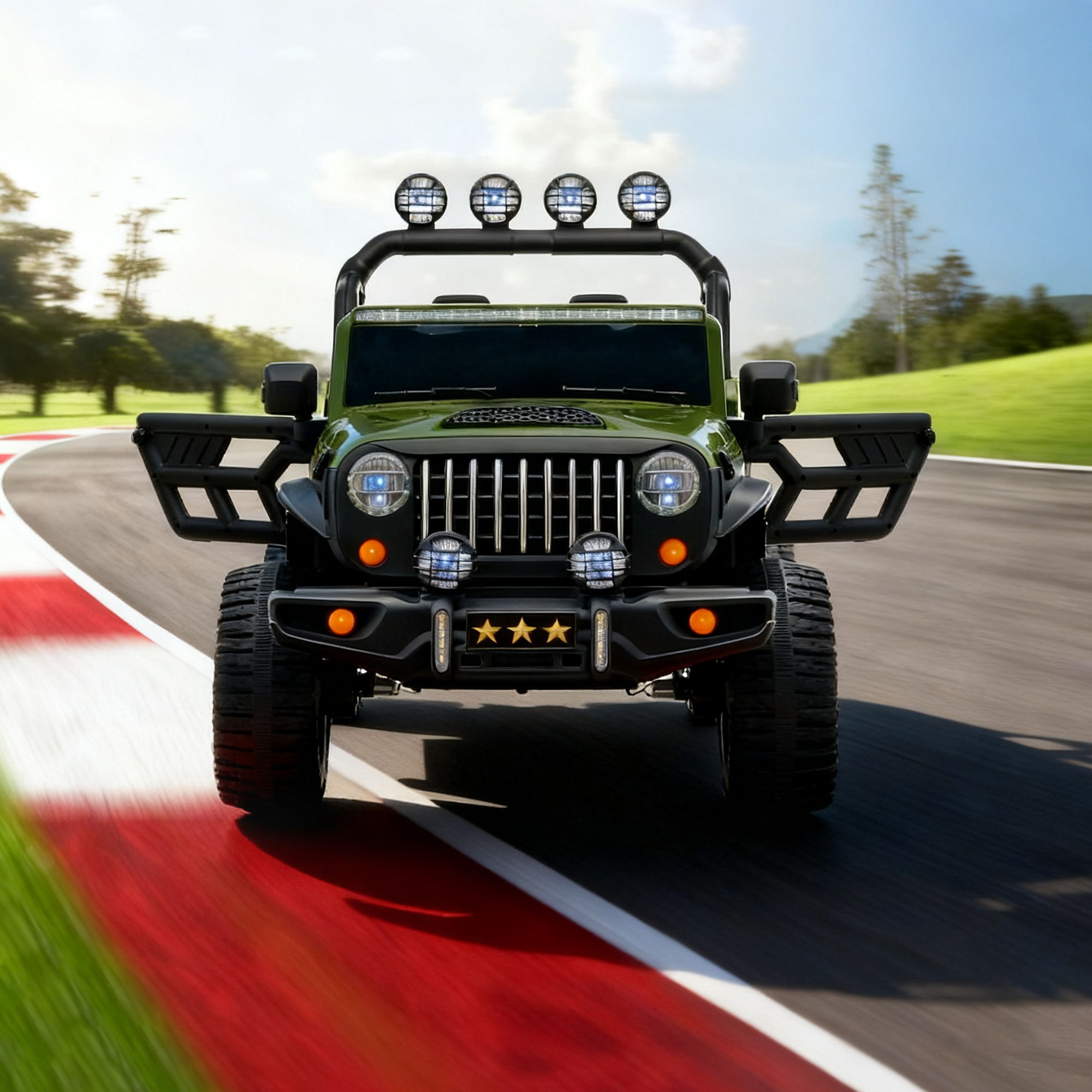 Electric Car With Remote Control, Colorful LED Lights, USB & MP3