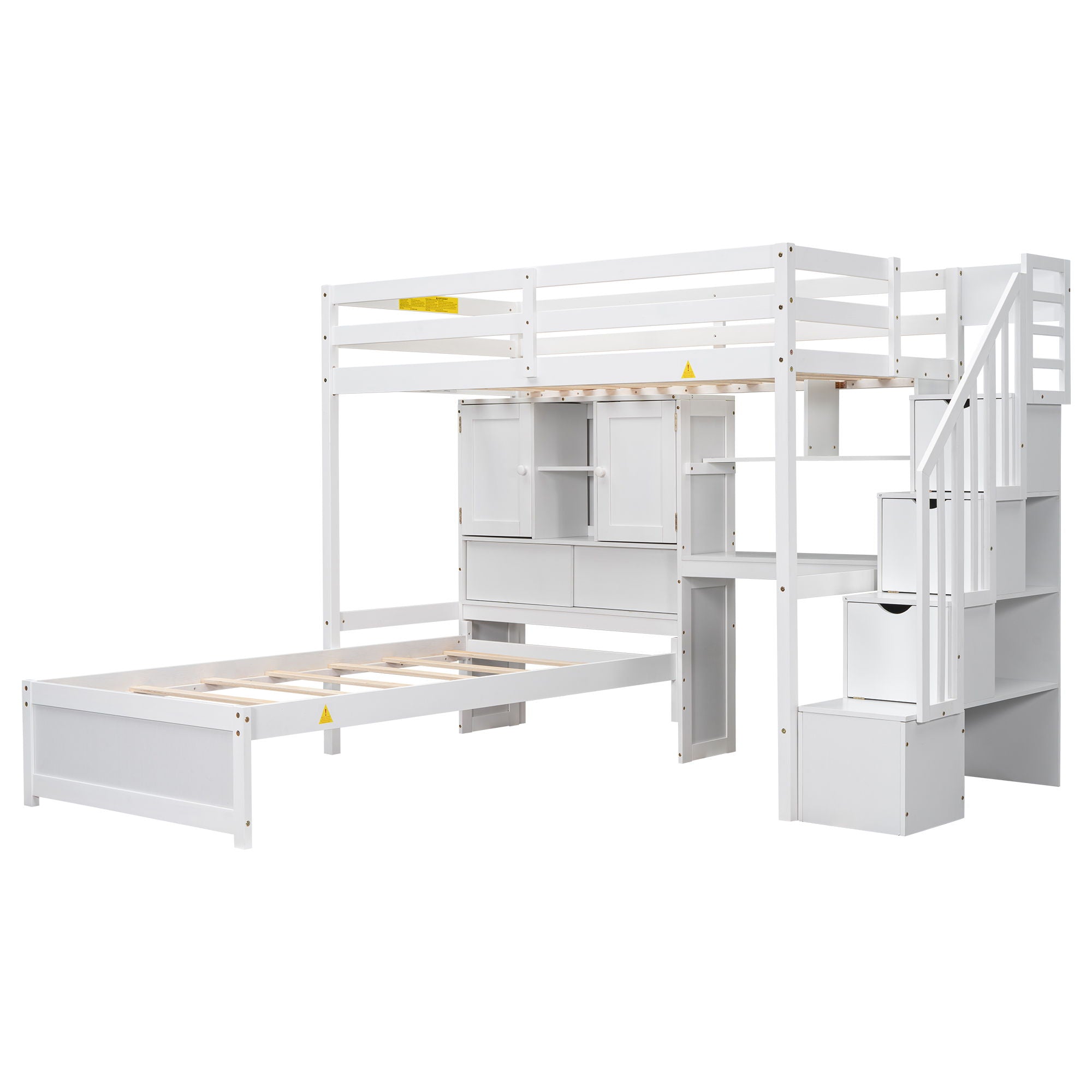 Loft Bed With Built In Desk And Staircase