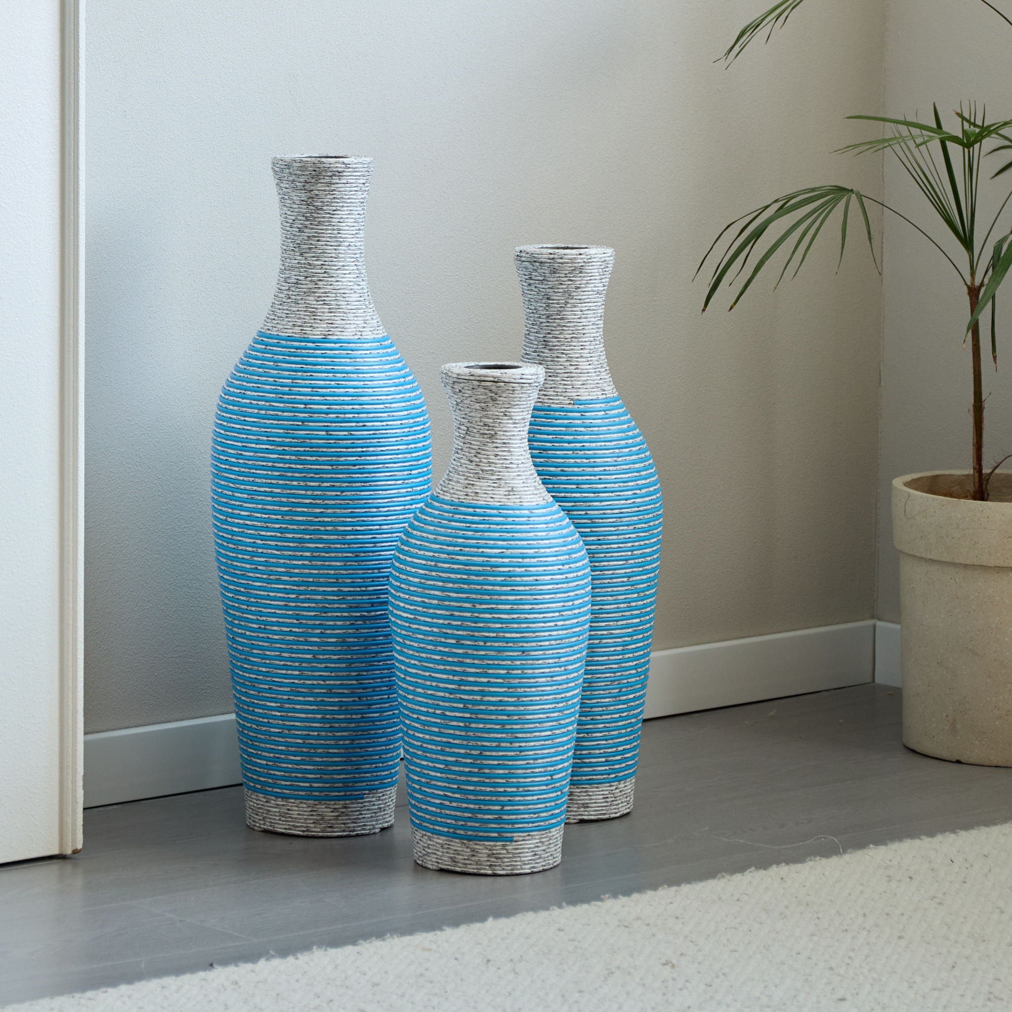 Classic And Neat Floor Vase, High Independent Flower Stand (Set of 3)