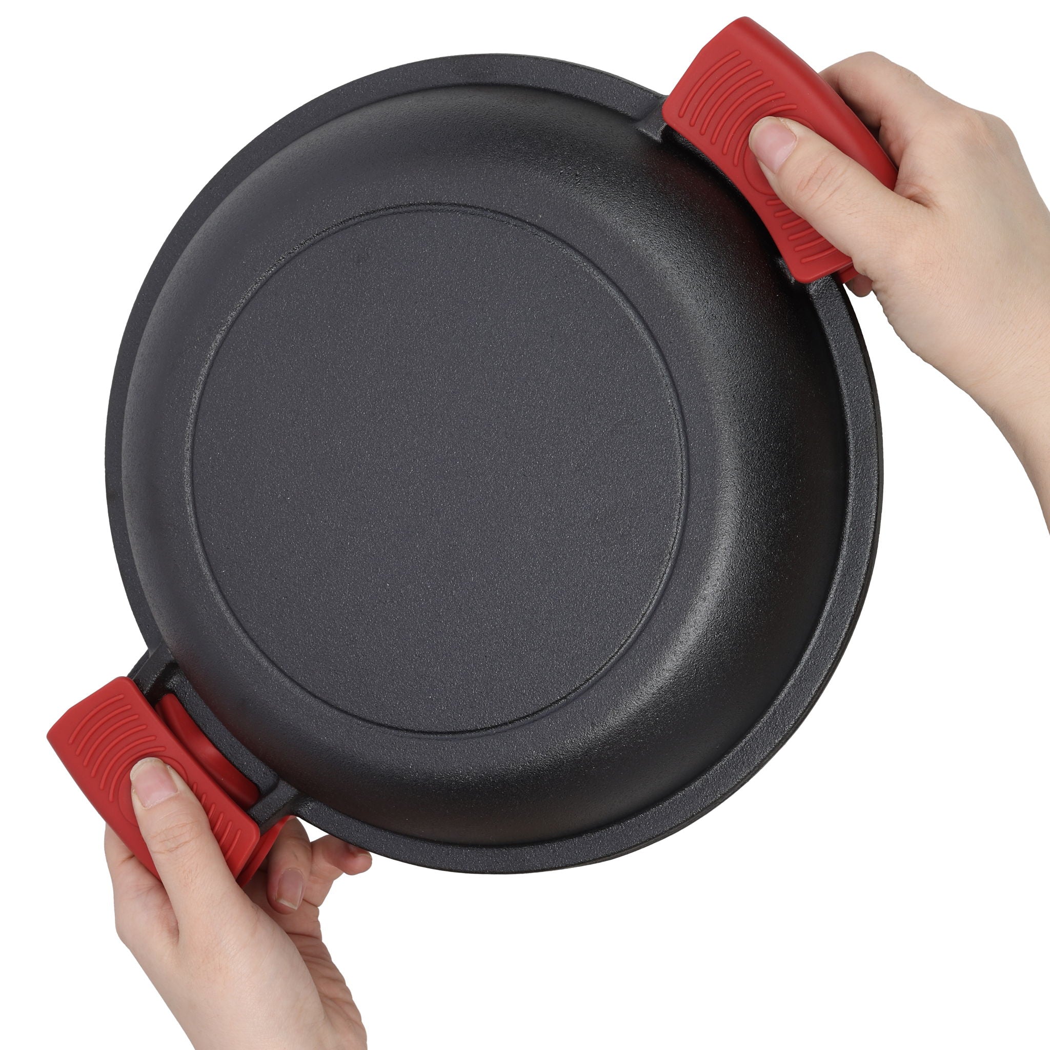 Pre-Seasoned Cast Dutch Oven 2 In 1 With Dual Handles And Covers, 5 Quart - Black