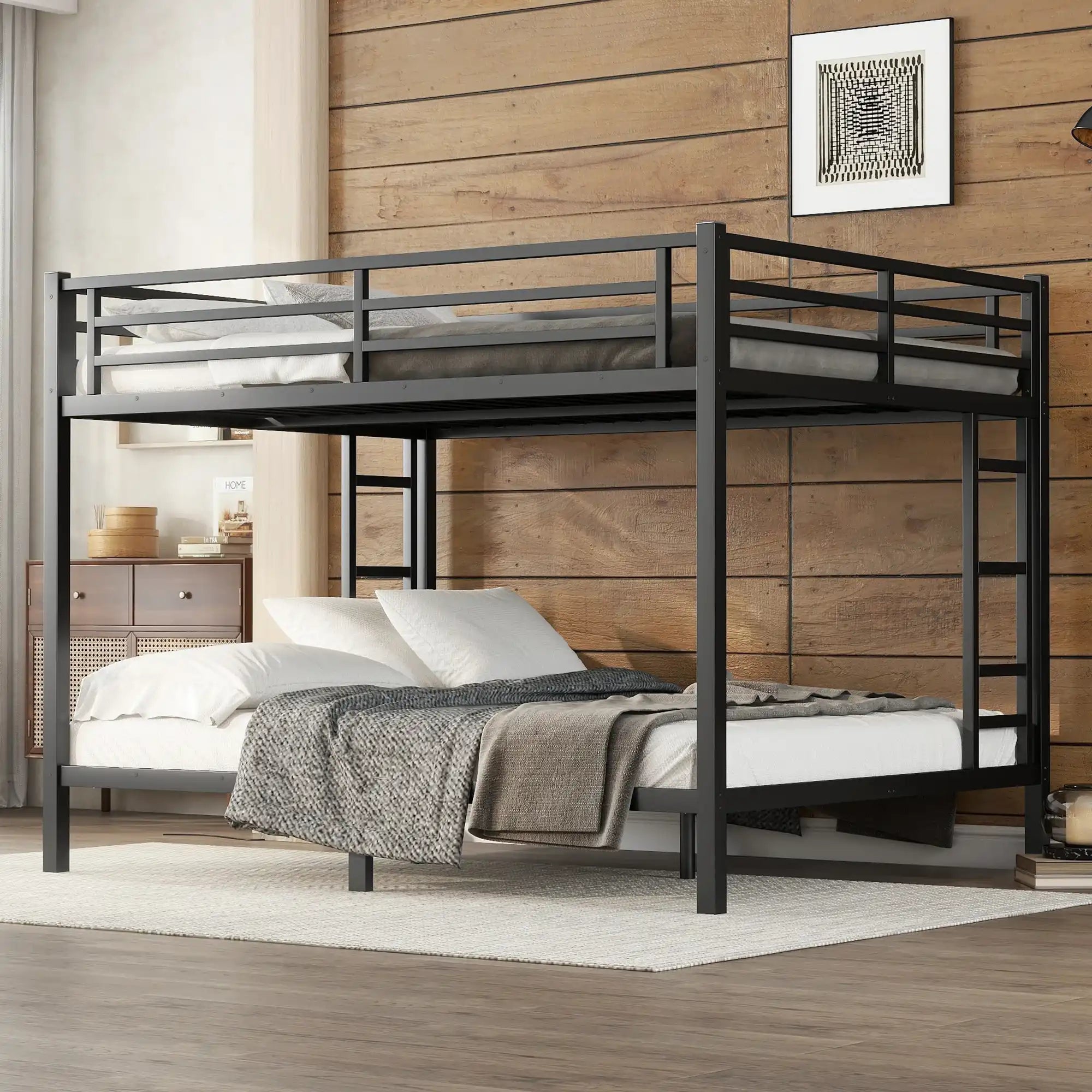 Elowyn Metal Queen over Queen Bunk Bed for Teens