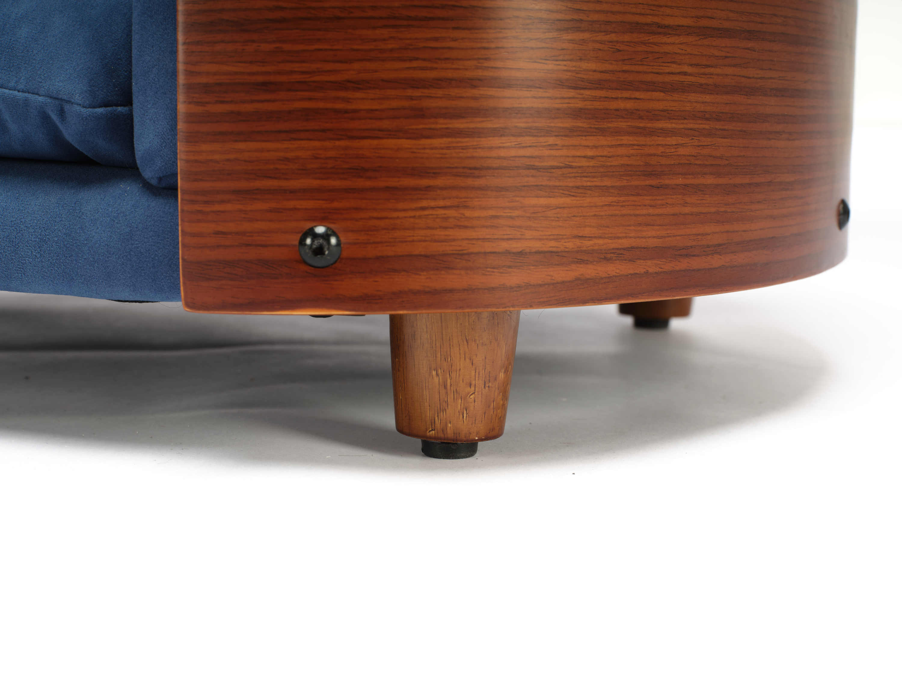 Scandinavian Style Elevated Dog Bed Mid Size Dark Blue Velvet