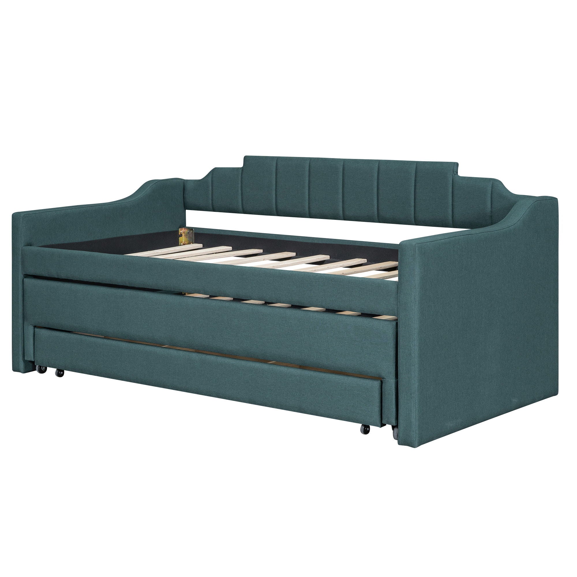 Upholstered Simple Design Daybed With Trundle And 3 Drawers