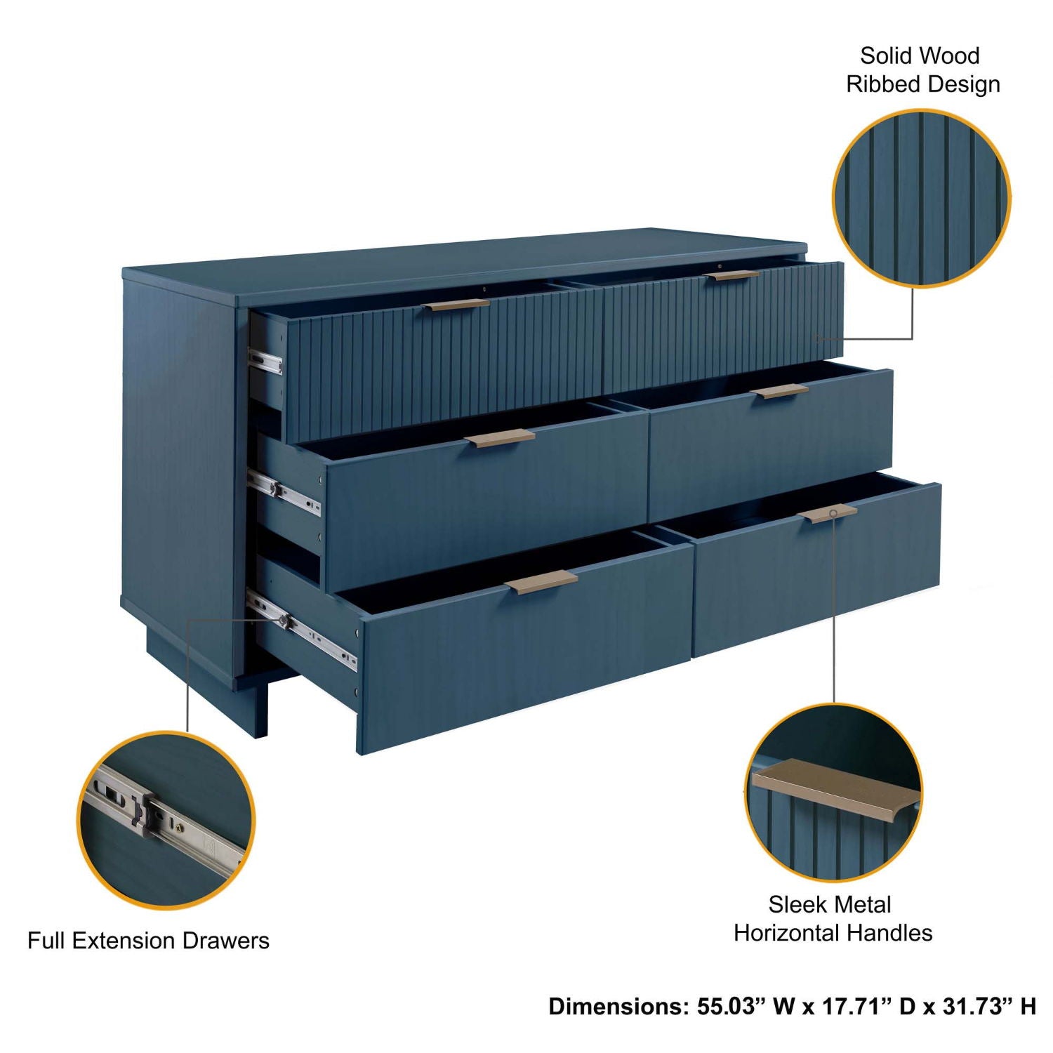 Granville - Dresse With 6 Drawers