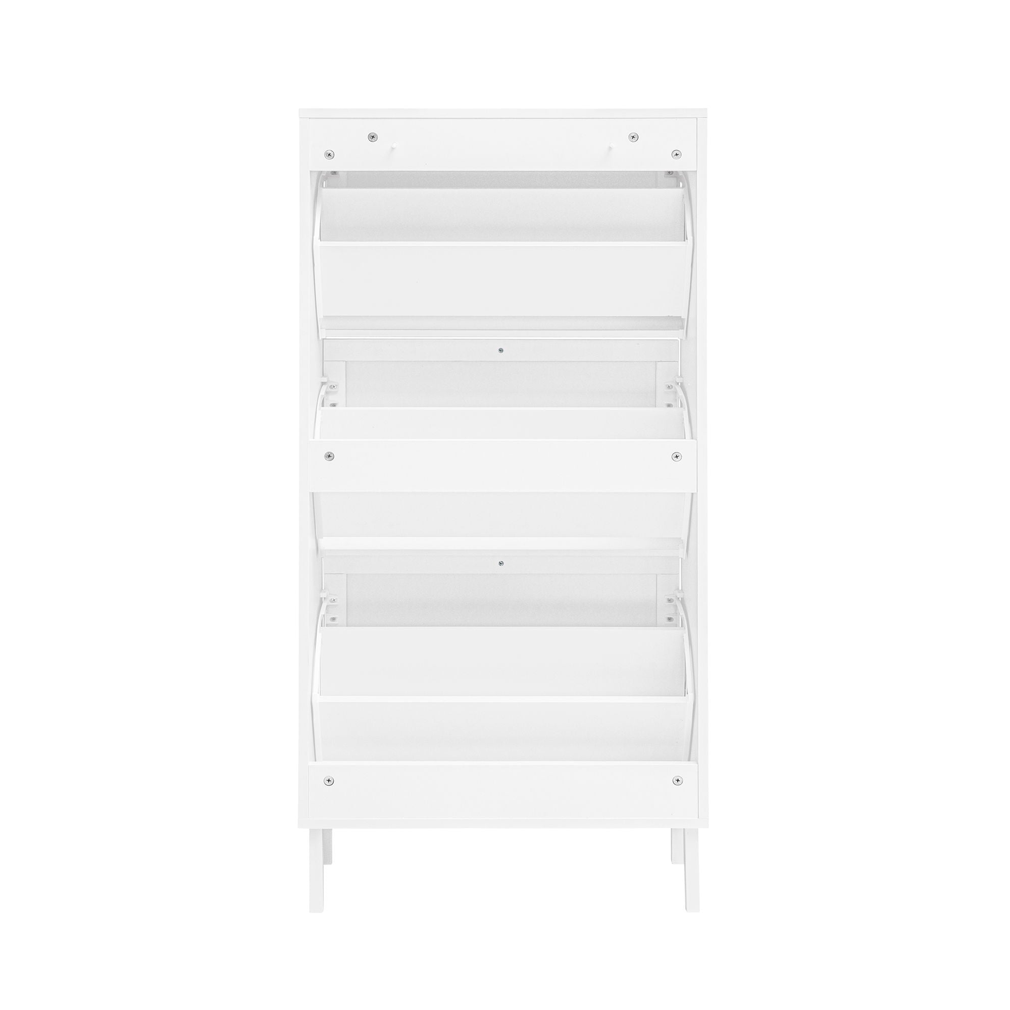 Modern Rattan 3 Door Shoe Rack Cabinet for Entryway