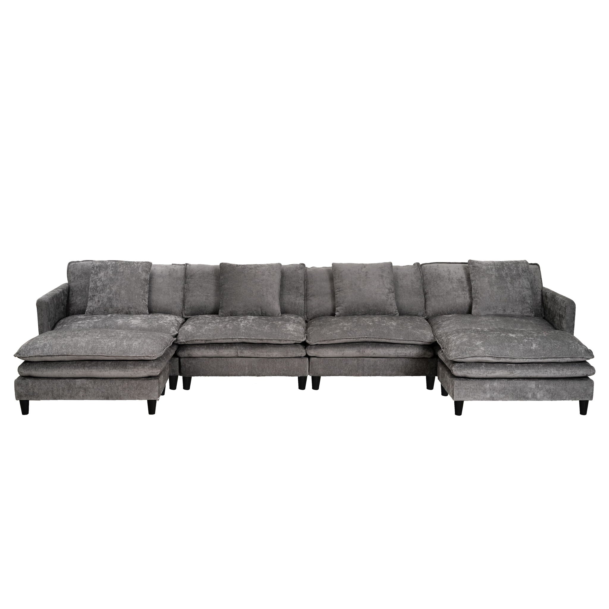 Modular U Shaped Sofa, With Adjustable Layout For Comfort And Durability - Gray
