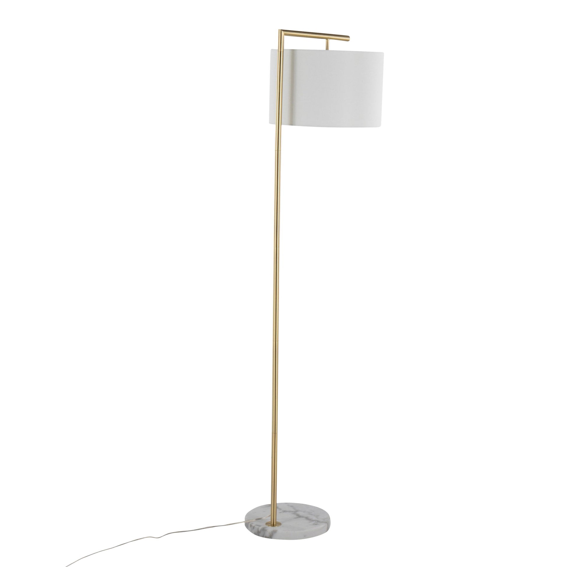 Fran - Contemporary Floor Lamp - Gold / White - Best Buy Furniture