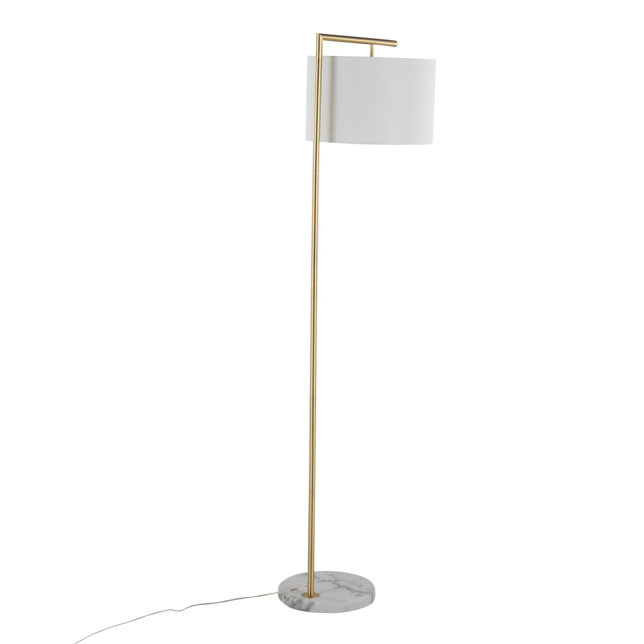 Fran - Contemporary Floor Lamp - Gold / White - Best Buy Furniture
