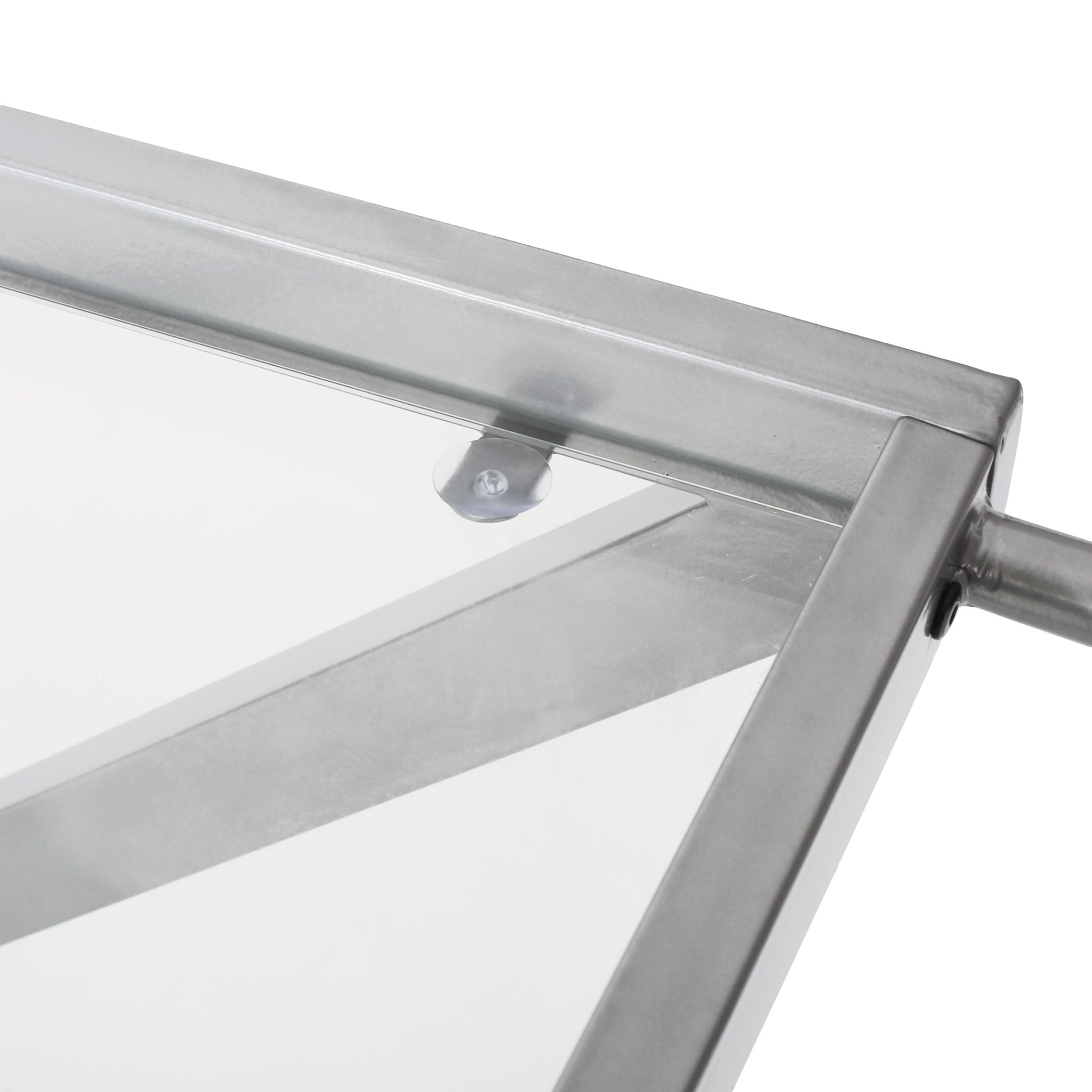 Modern Z Shaped Bar Cart With Tempered Glass Shelves - Silver