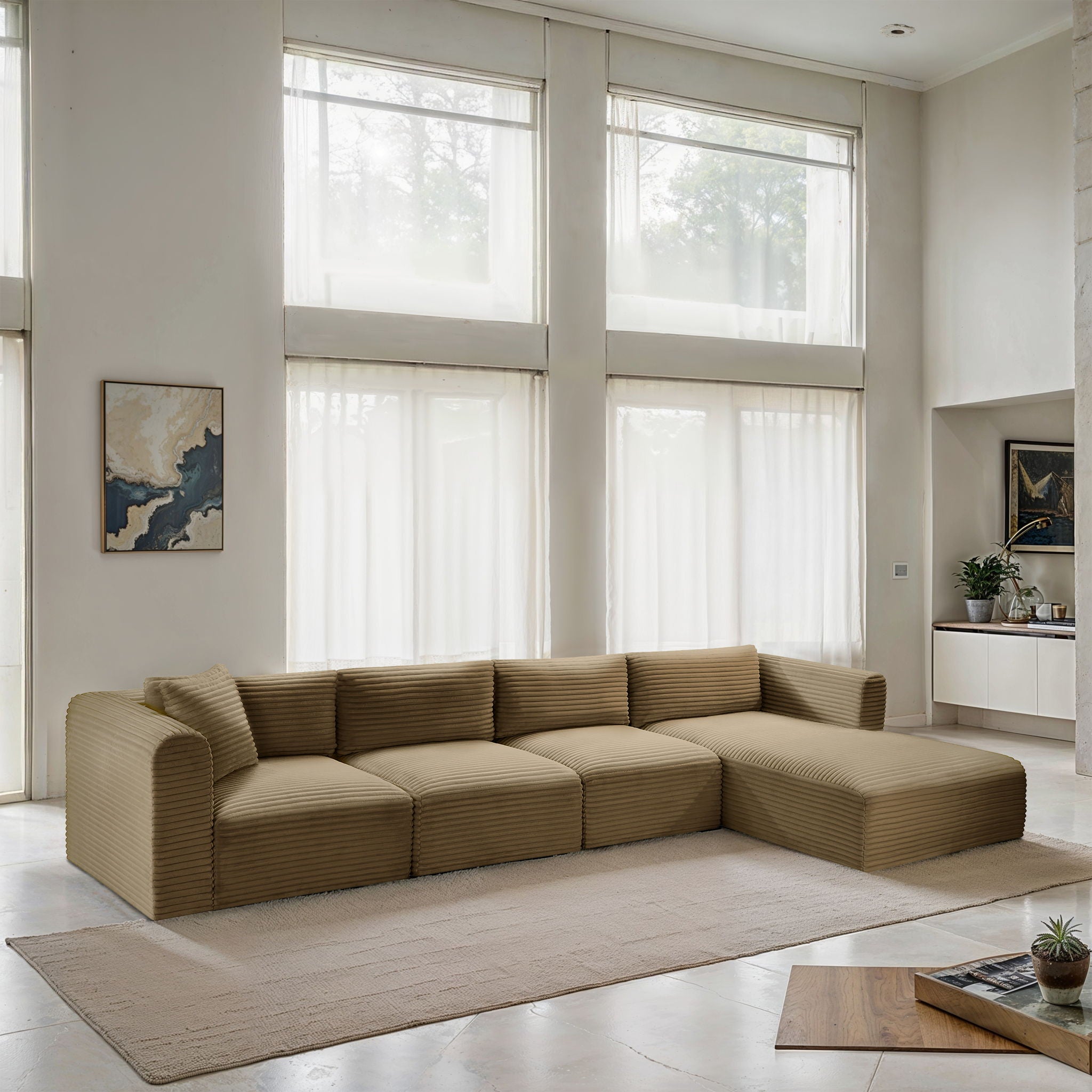 Shaggy - 4 Piece Modular Sectional