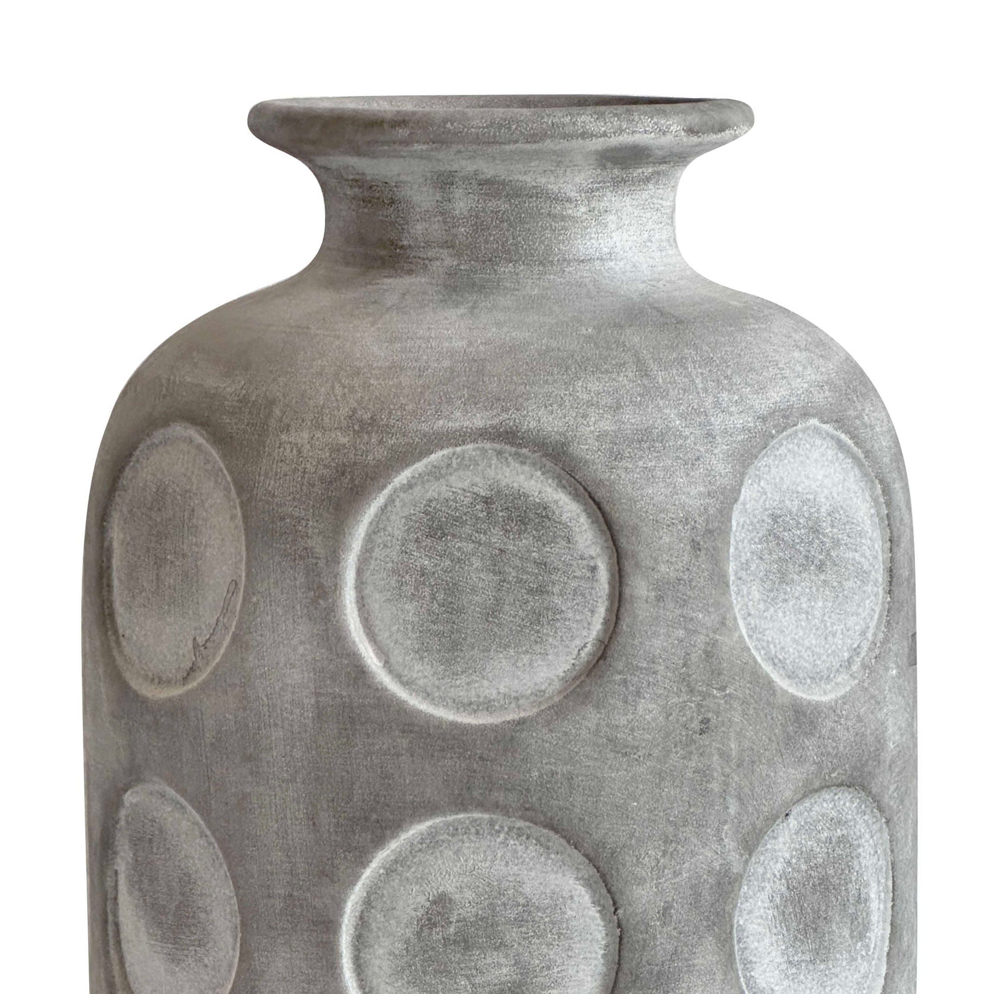 Earthenware - Aztec Tub Flower Vase - Gray