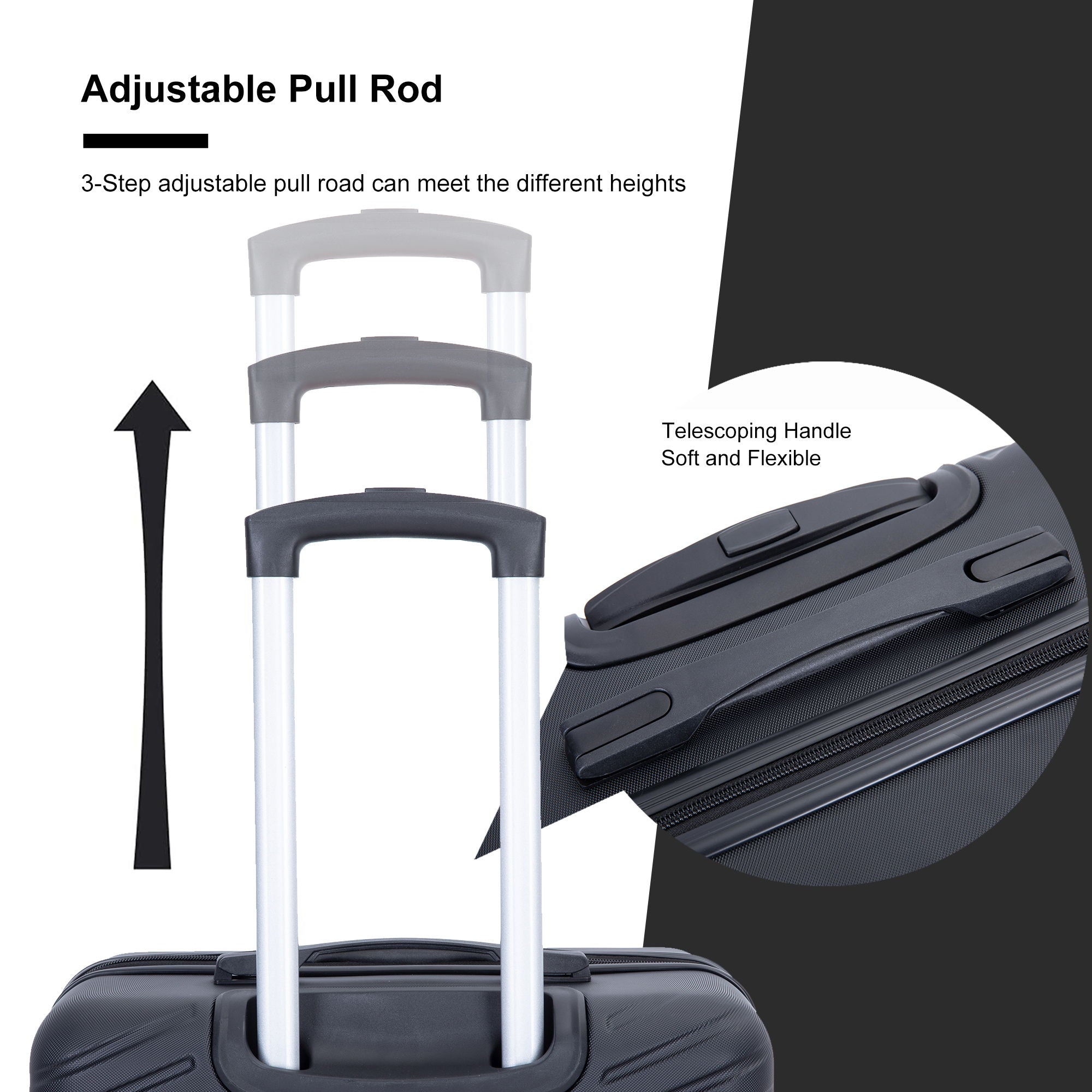 Luggage 4 Piece Lightweight Suitcase With Rotating Wheels With Tsa Lock,