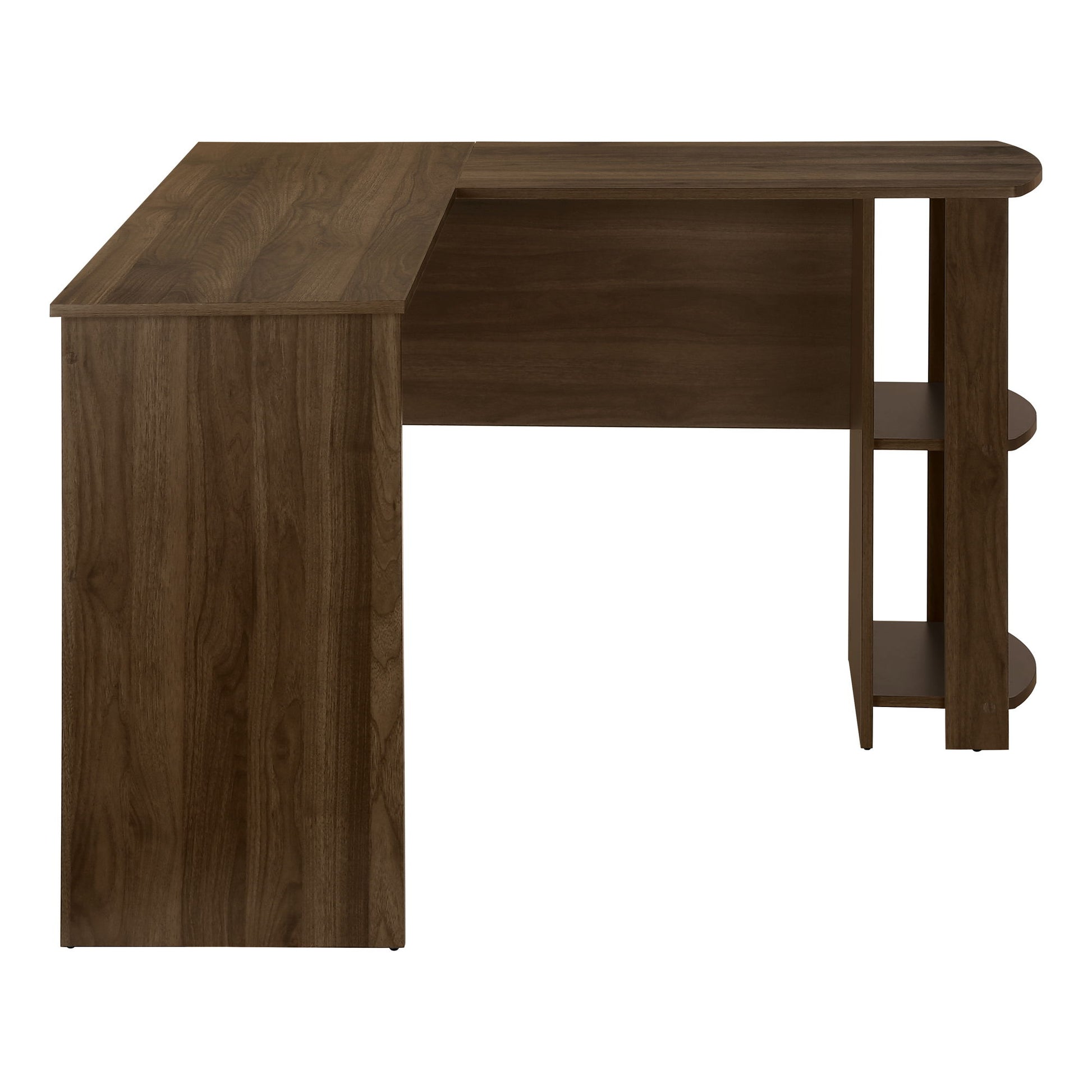 Computer Desk, Home Office, Corner, Storage Shelves, L Shape, Laptop, Contemporary & Modern - Walnut - Best Buy Furniture