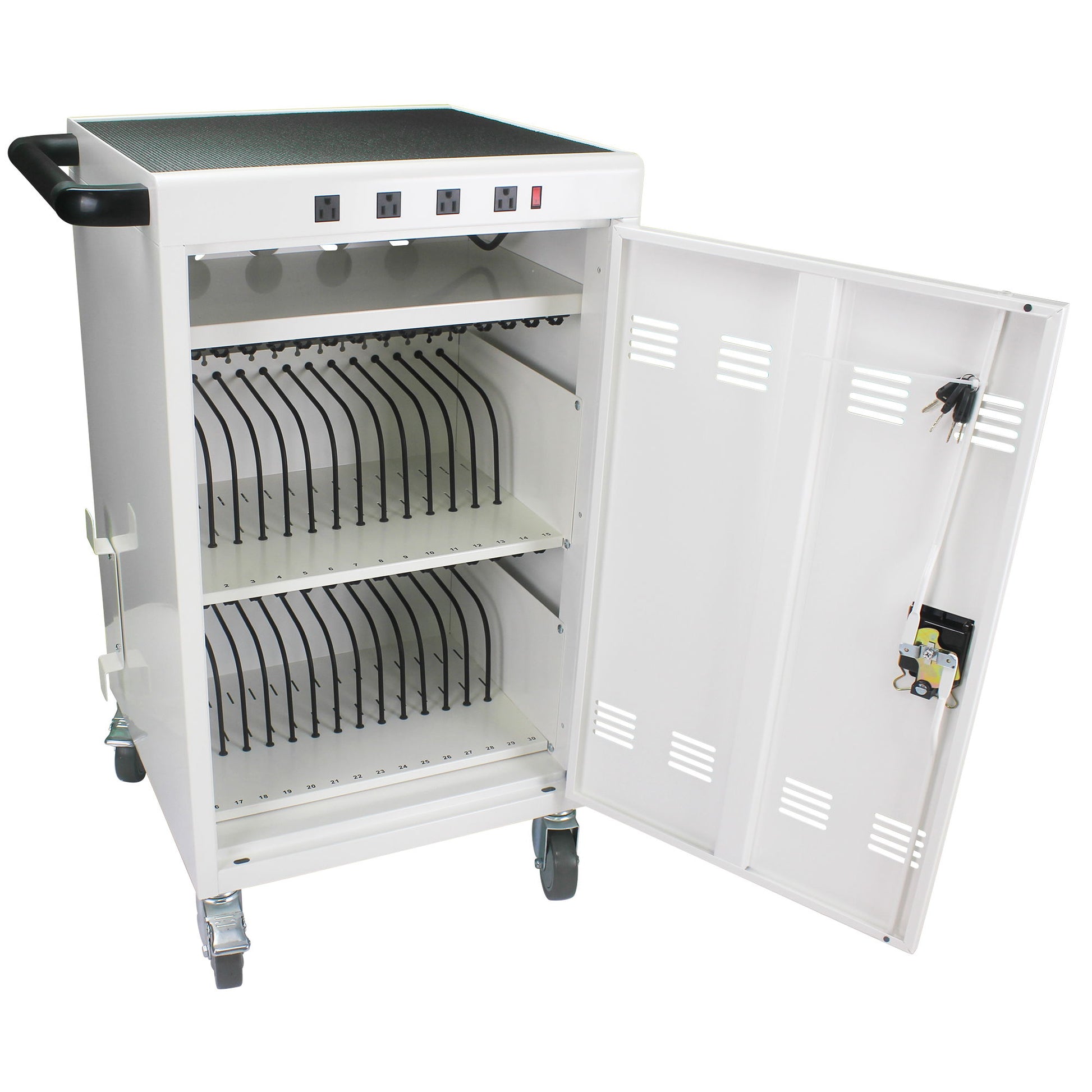 Mobile Charging Cart For Tablets Laptops 35, Device Capacity Matt Metal - Best Buy Furniture