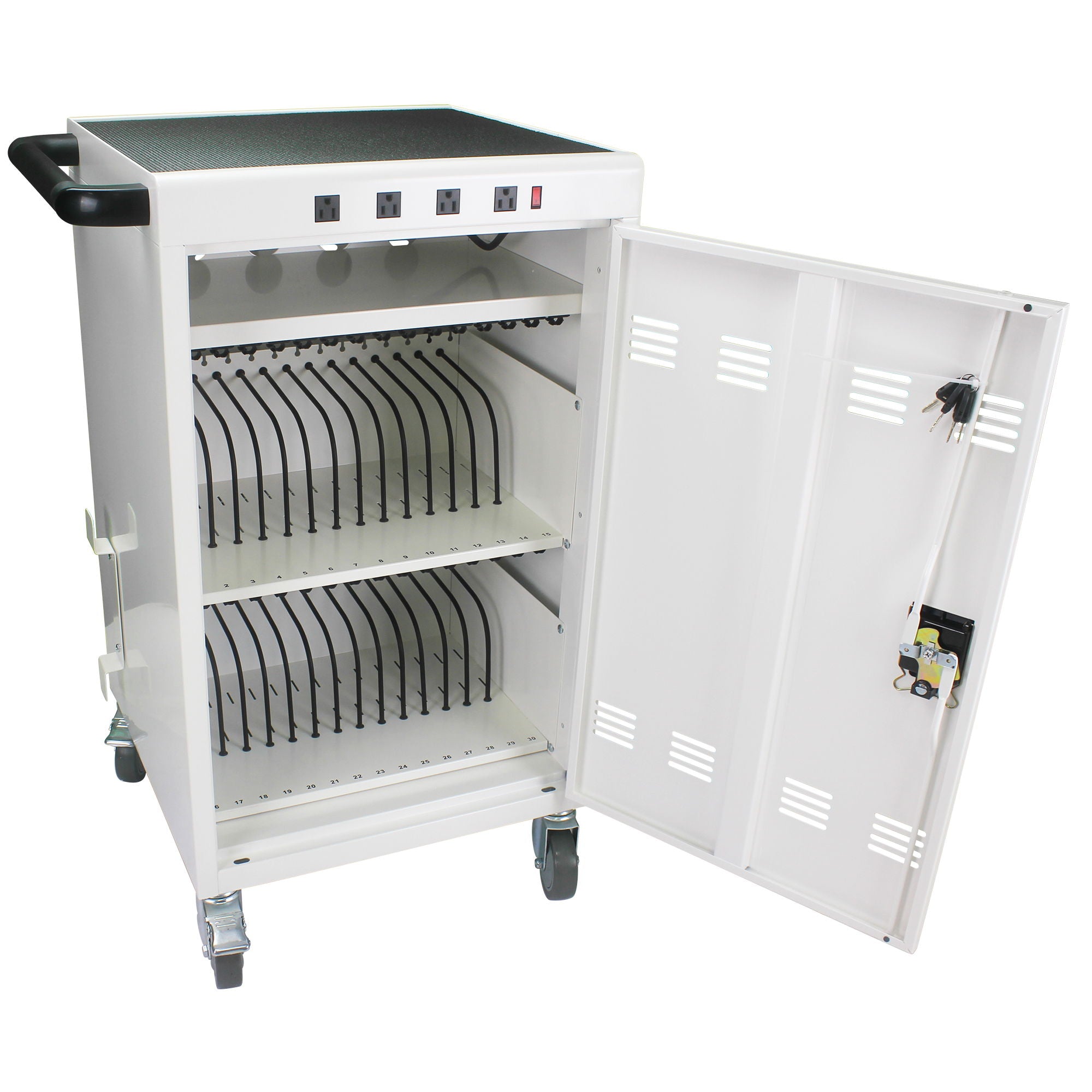 Mobile Charging Cart For Tablets Laptops 35, Device Capacity Matt Metal - Best Buy Furniture