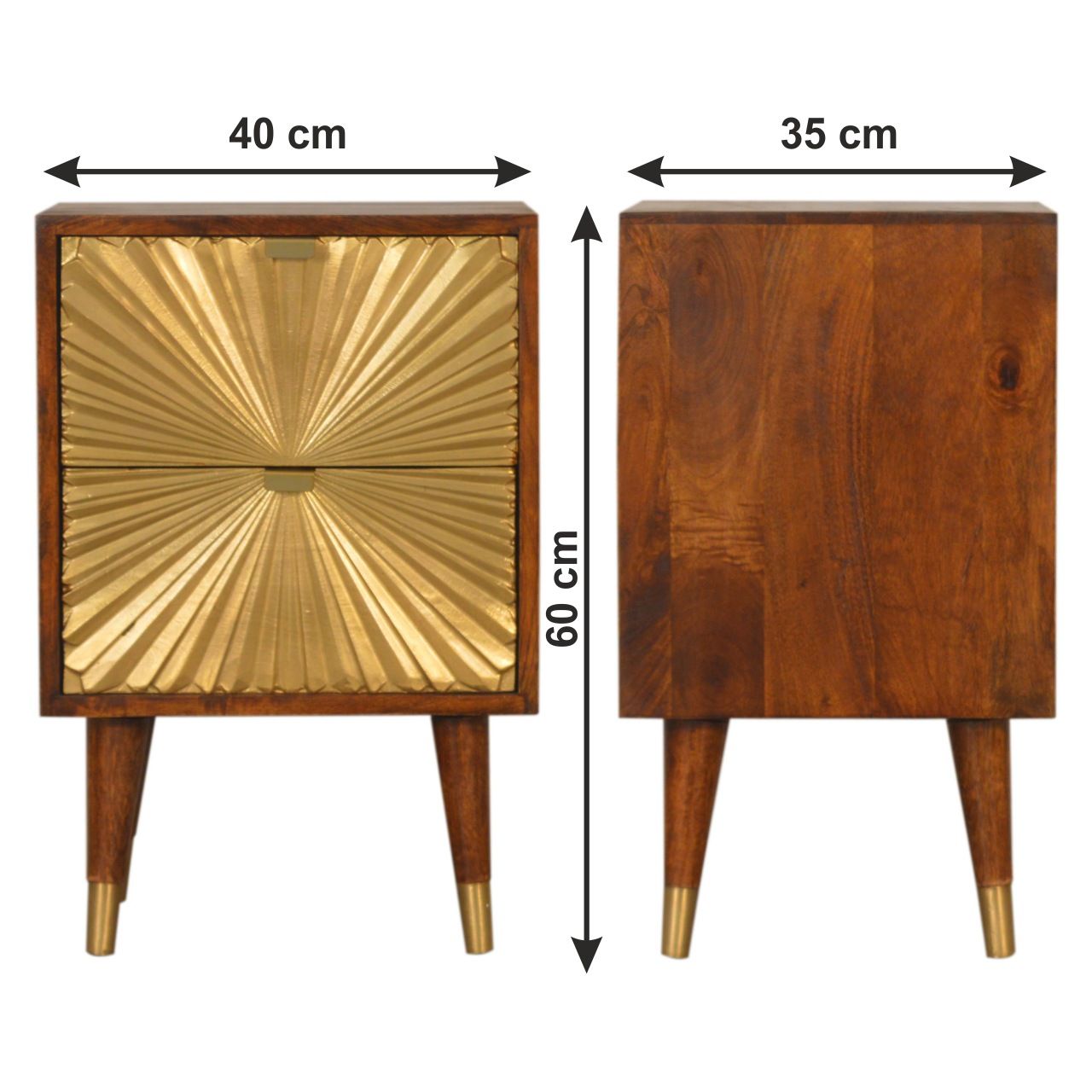 Manila - Nightstand - Brown / Gold