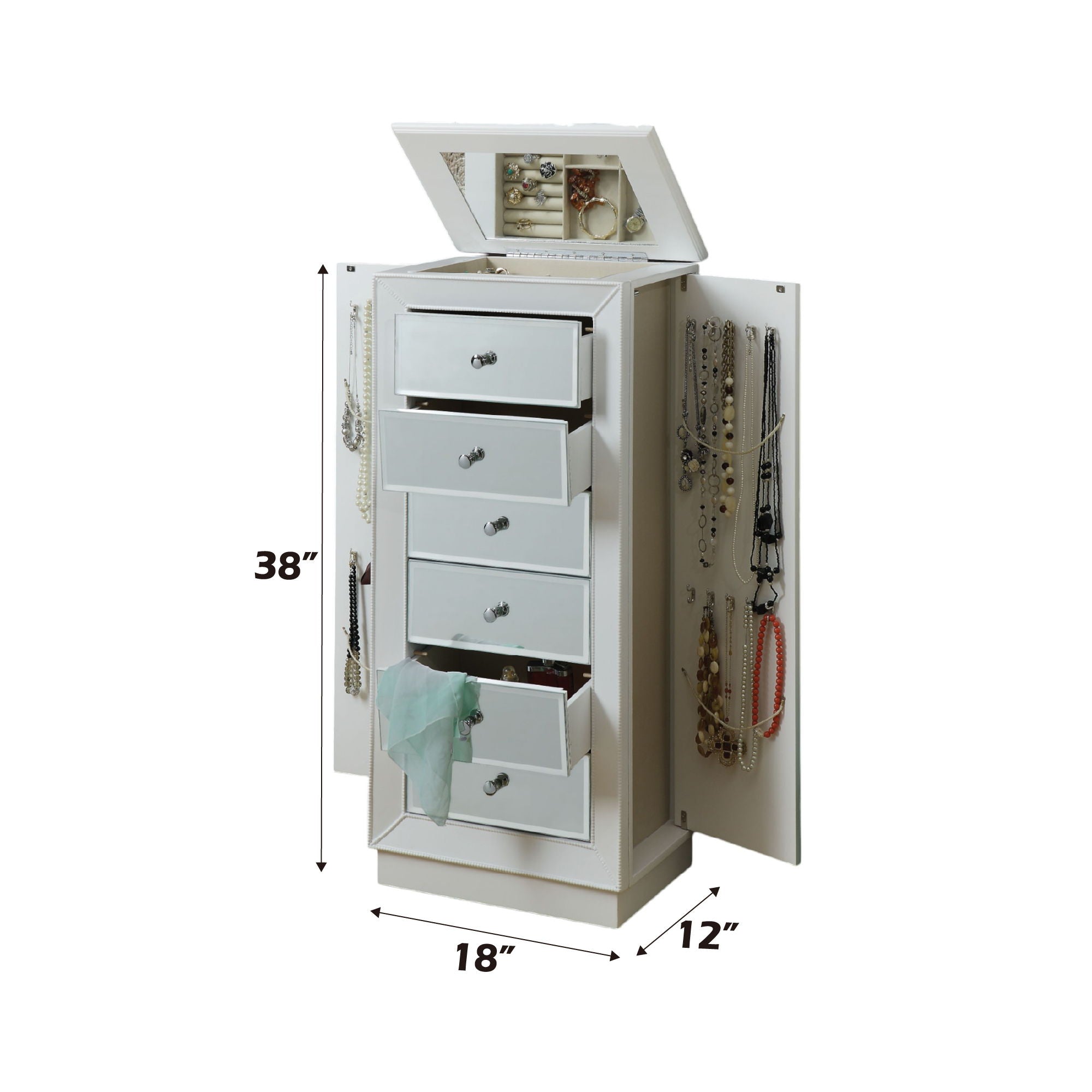 Talor - Jewelry Armoire - White