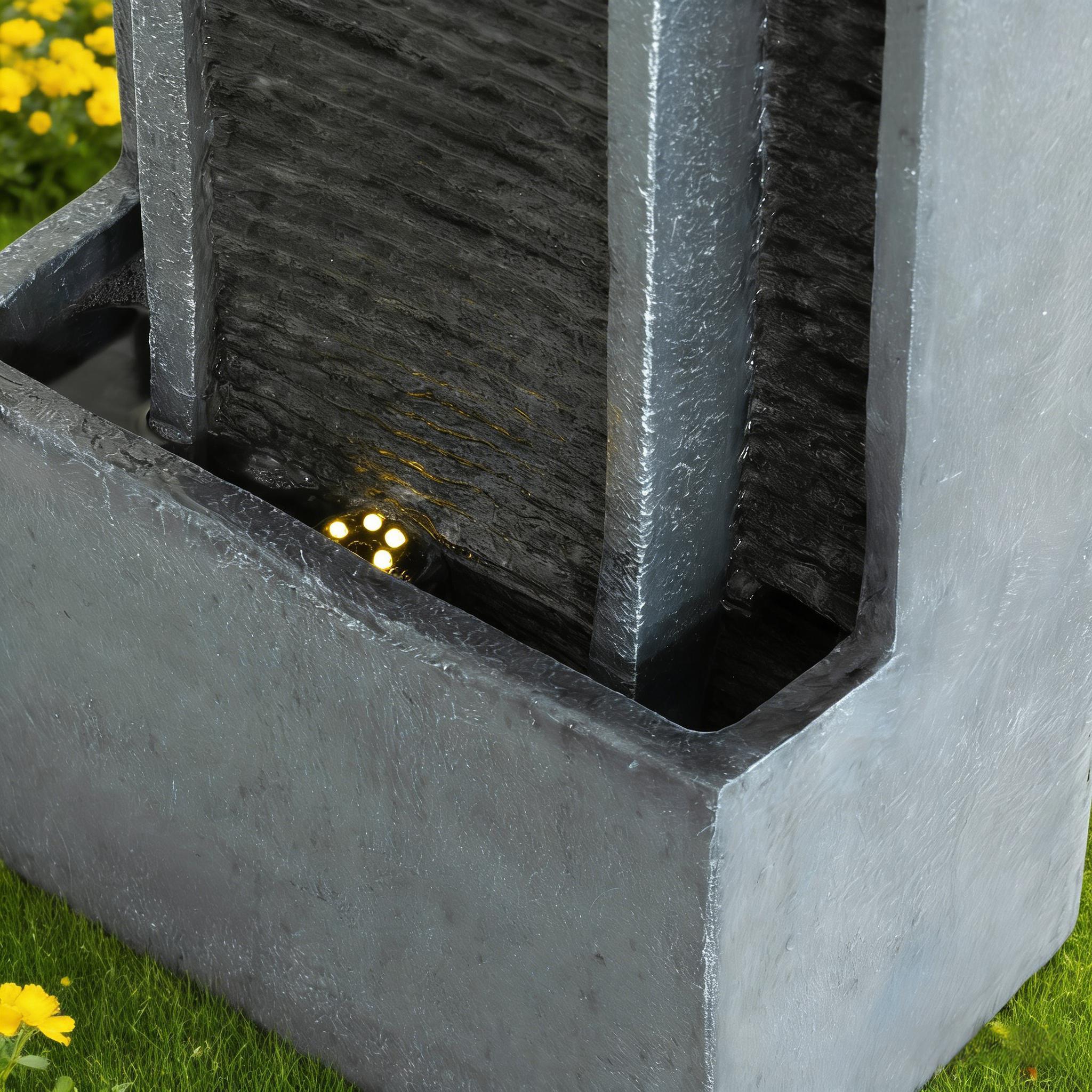 40 Inch Modern Outdoor Water Fountain