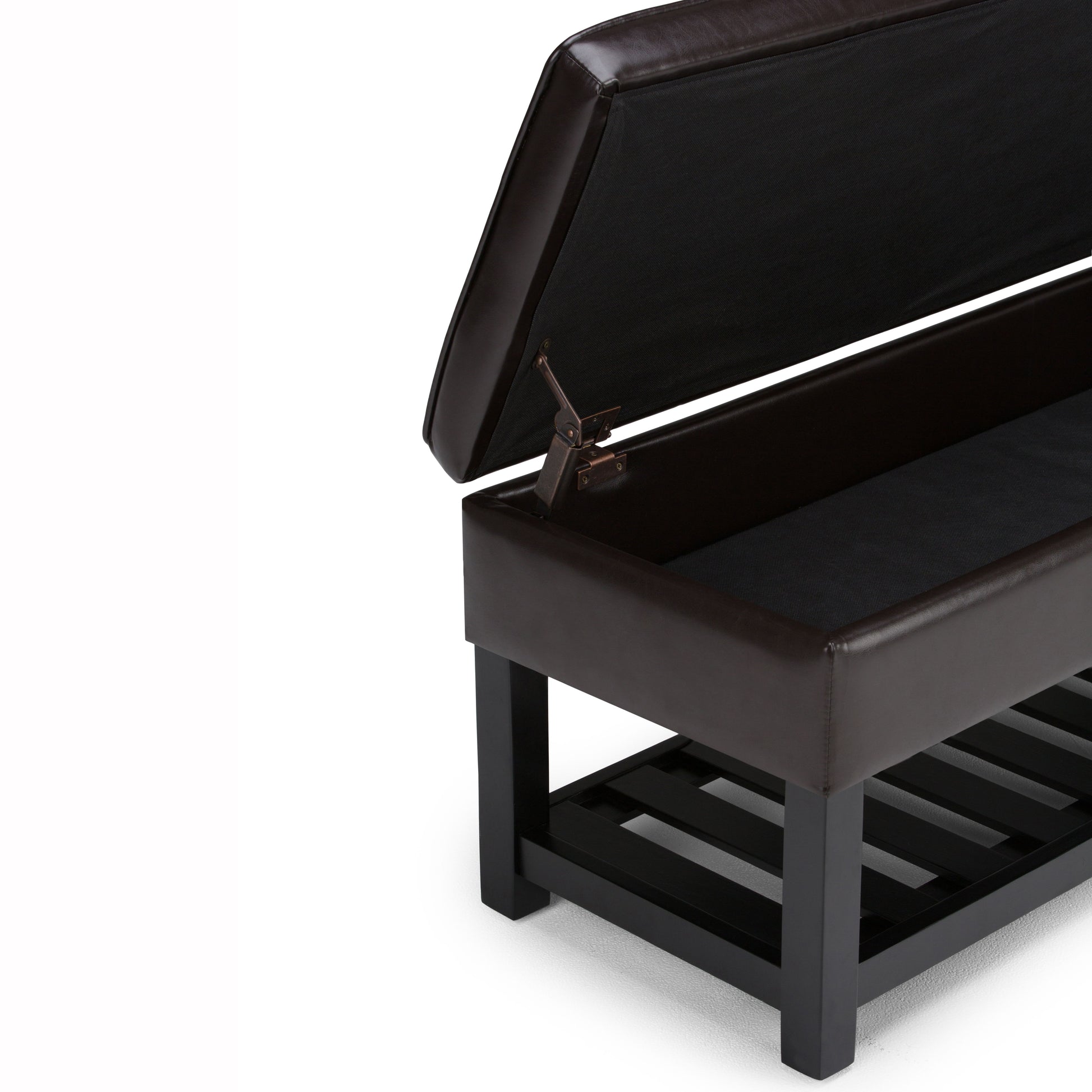 Cosmopolitan - Storage Ottoman Bench With Open Bottom - Tanners Brown - Best Buy Furniture