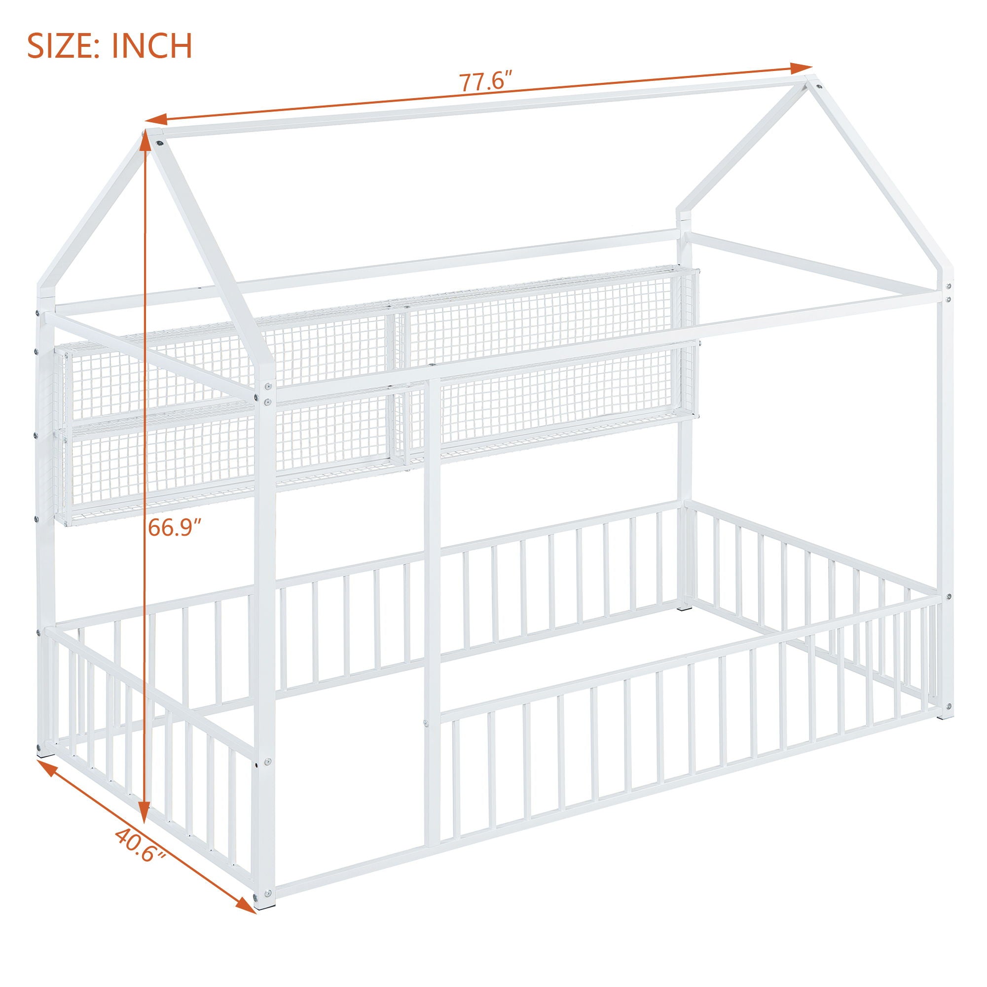 House Frame With Fence And Shelves