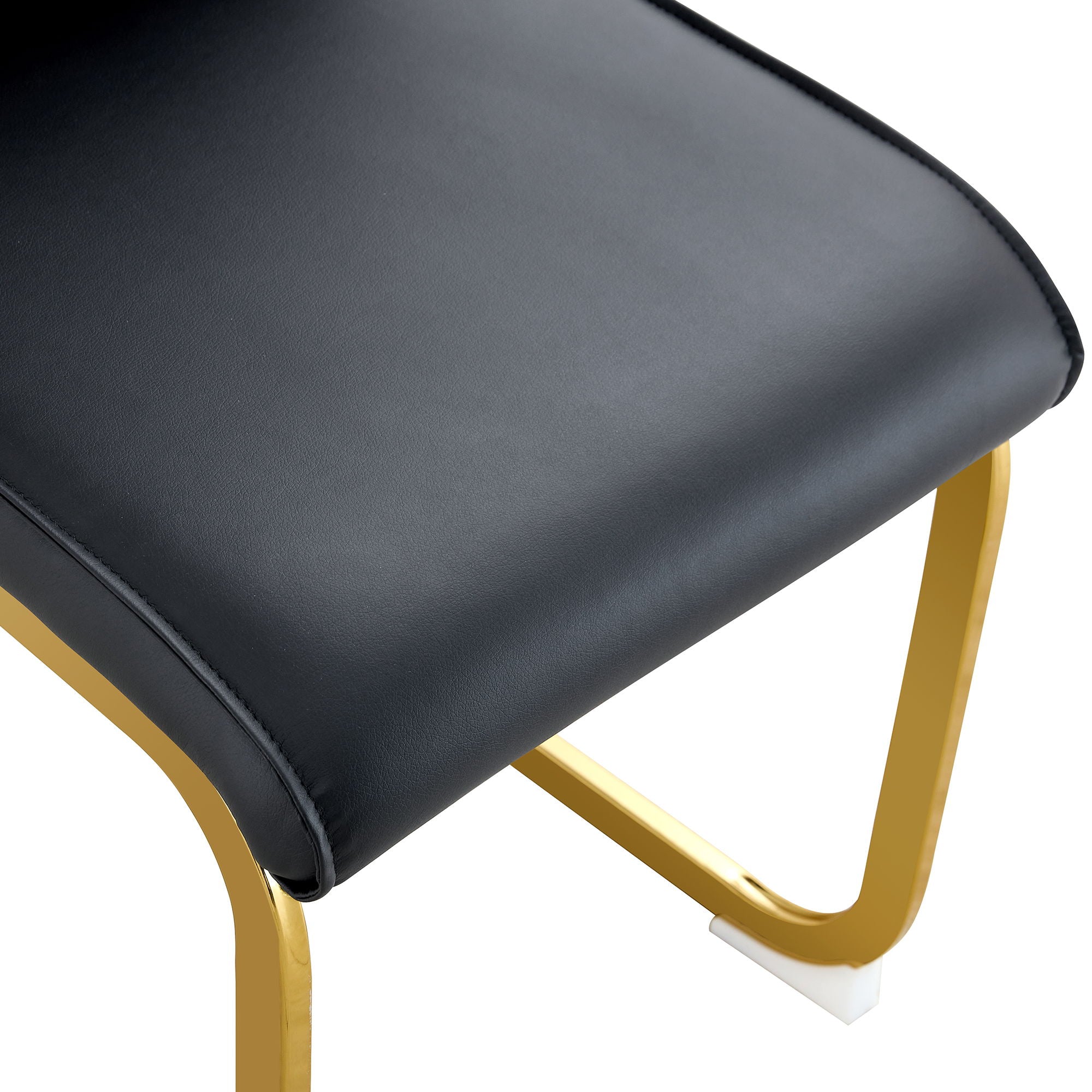 Luxurious And Minimalist Chair Covers, 2 High Elasticity Dining Chairs Arched Legs - Black / Gold