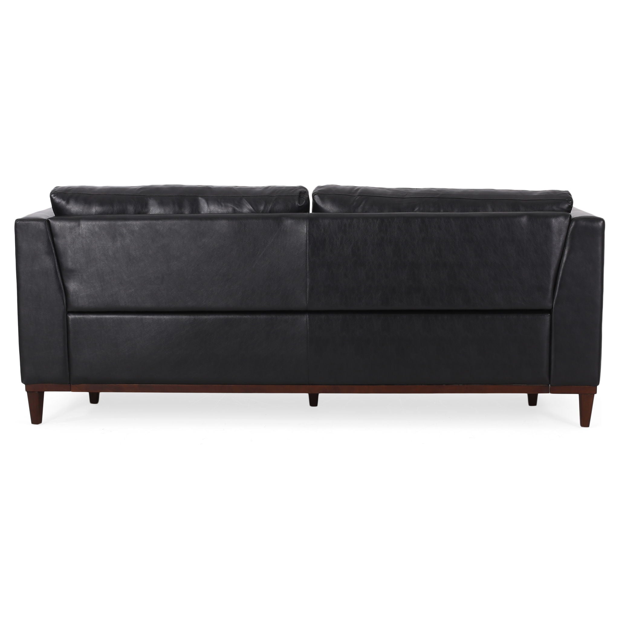 Contemporary 3 Seater Sofa With Tuxedo Arms - Black