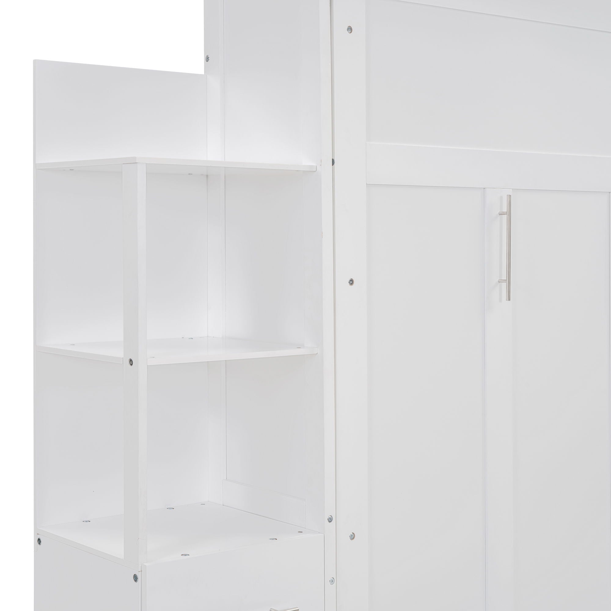 Murphy Wall Bed With Shelves, Drawers And LED Lights