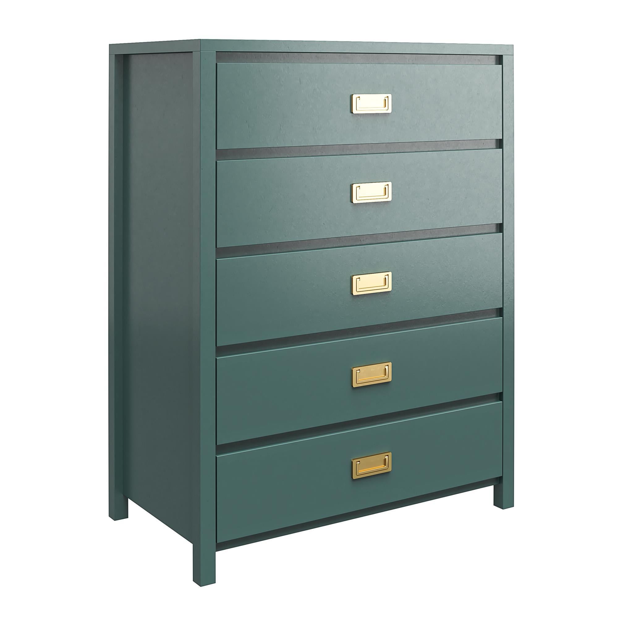 Haven - 5 Drawer Dresser - Dark Green