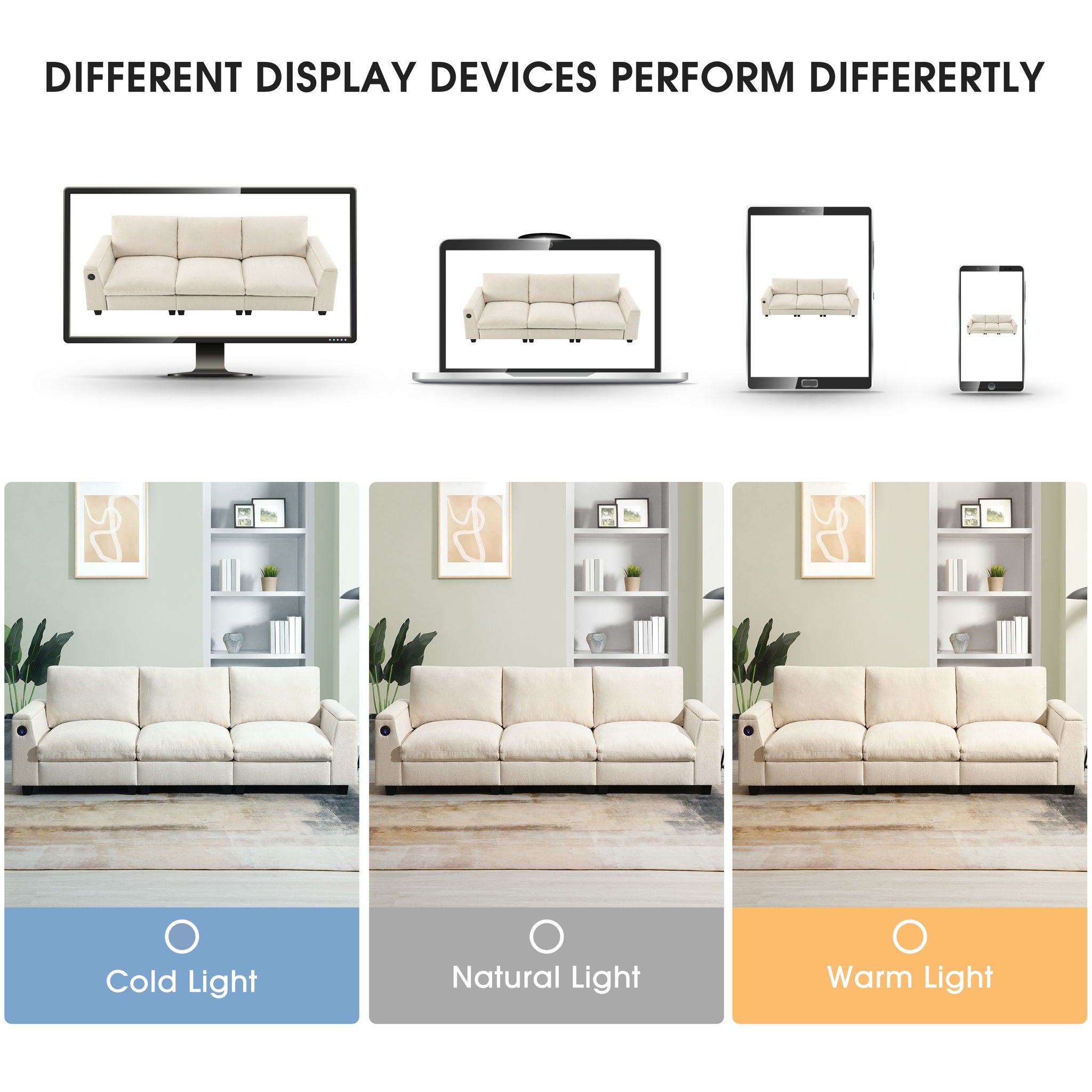 Sectional With Bluetooth Speaker Comfy Cloud Couch Set With Drop Down Table Cup Holders, USB Charger Storage Armrest Wide Seat Sofa - Best Buy Furniture