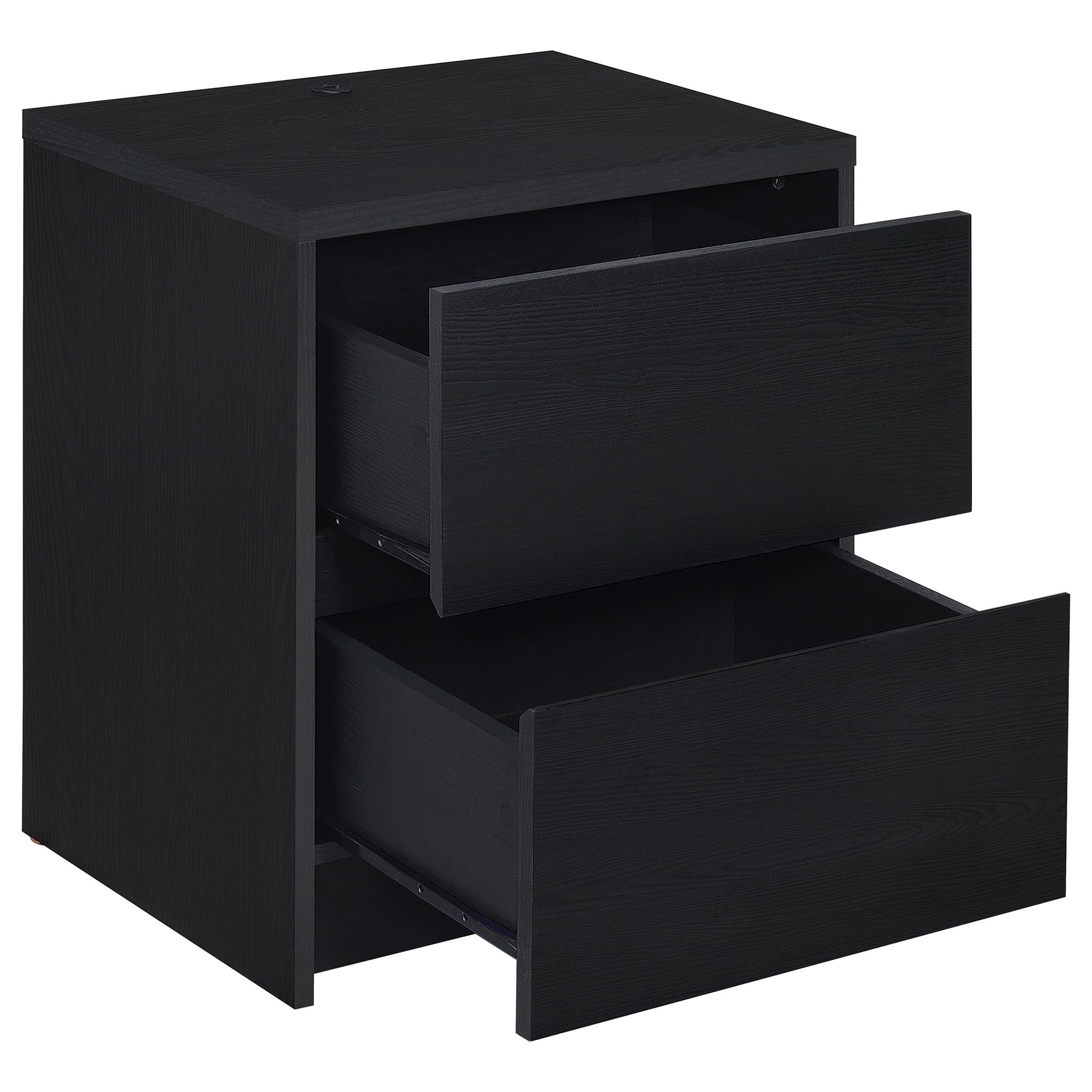 Transitional Nightstand With Dual USB Charging And Motion Sensor Light