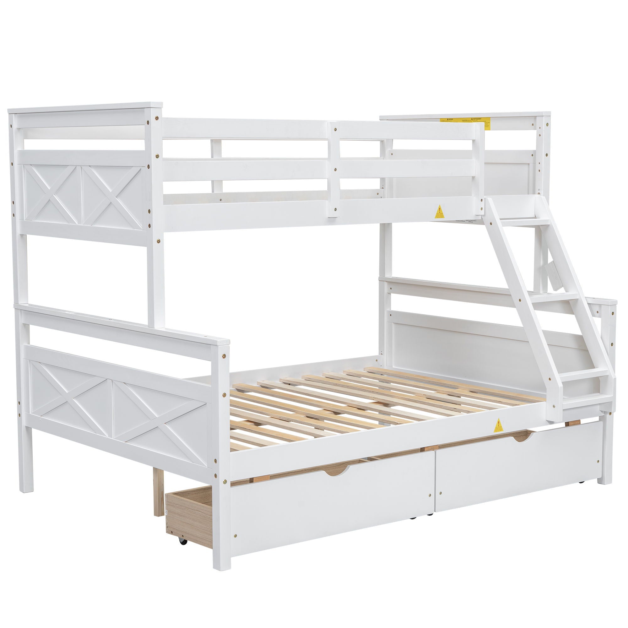 Bunk Bed With Ladder And Safety Guardrail