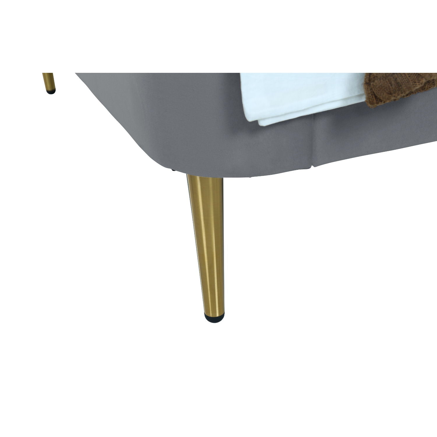 Mid-Century Modern Upholstered Bed With Curved Headboard