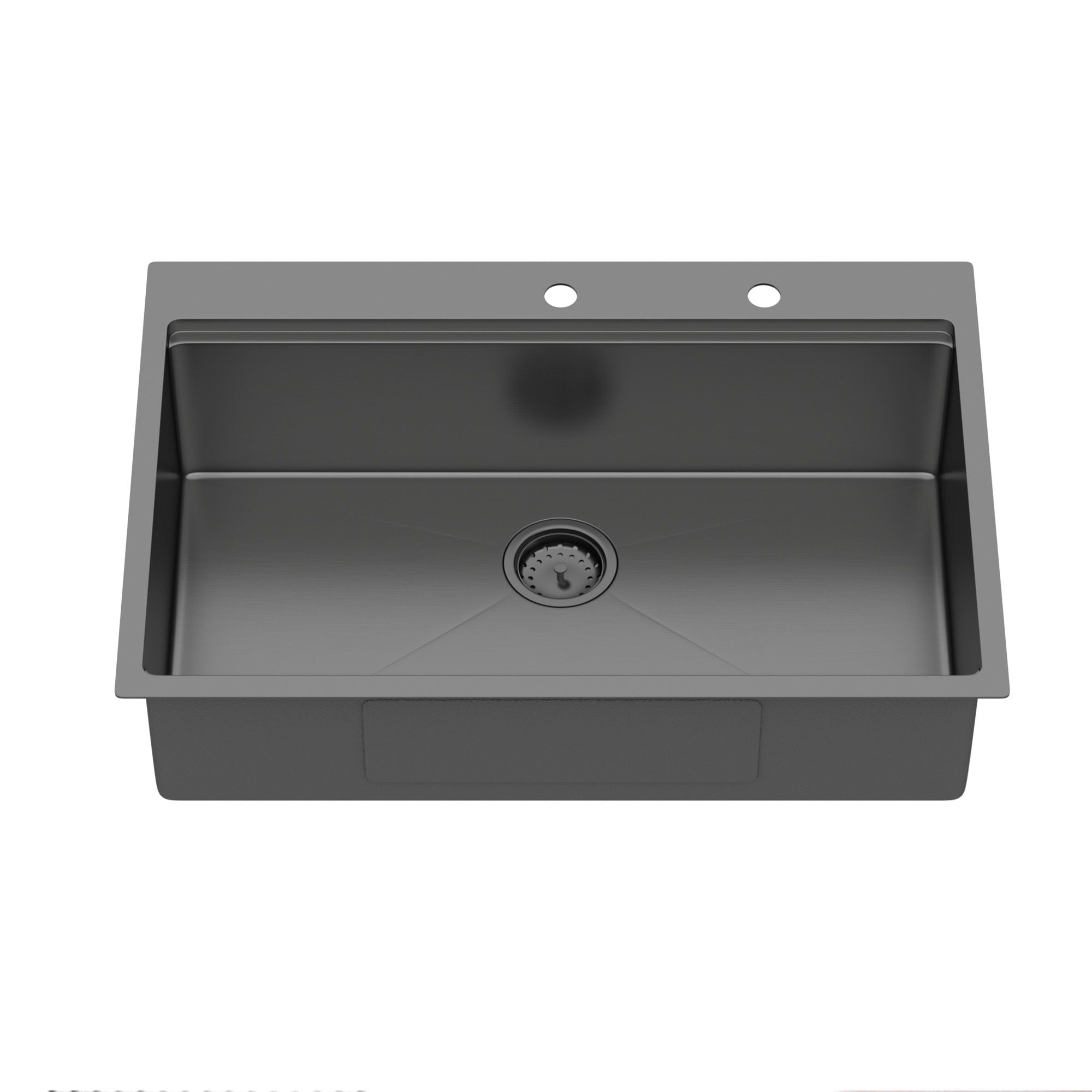 Drop In Workstation Sink Topmount Single Bowl With Pull Out Faucet And Soap Dispenser - Gunmetal Black