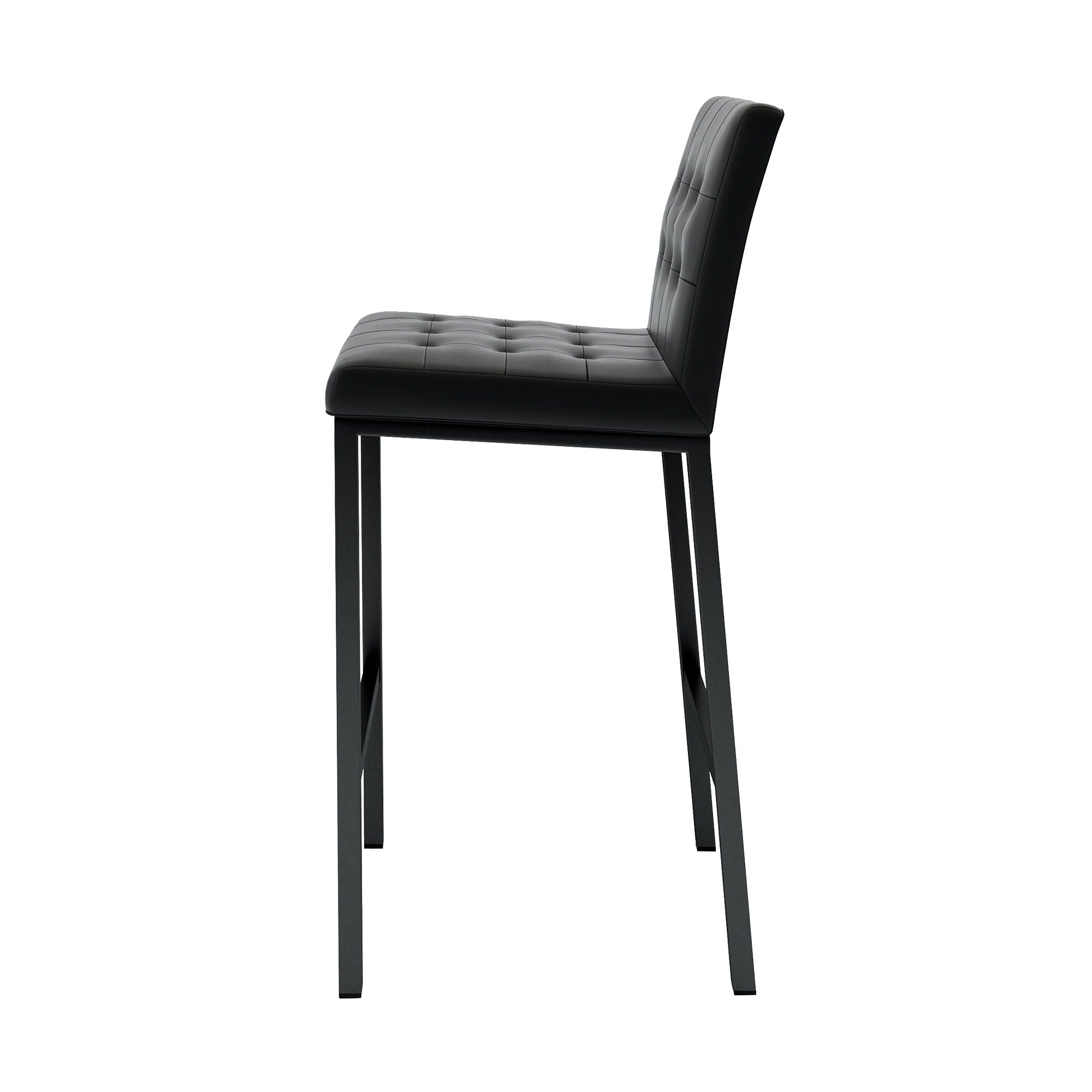 Modern Design High Stool With Metal Legs For Kitchen And Restaurant (Set of 2) - Black