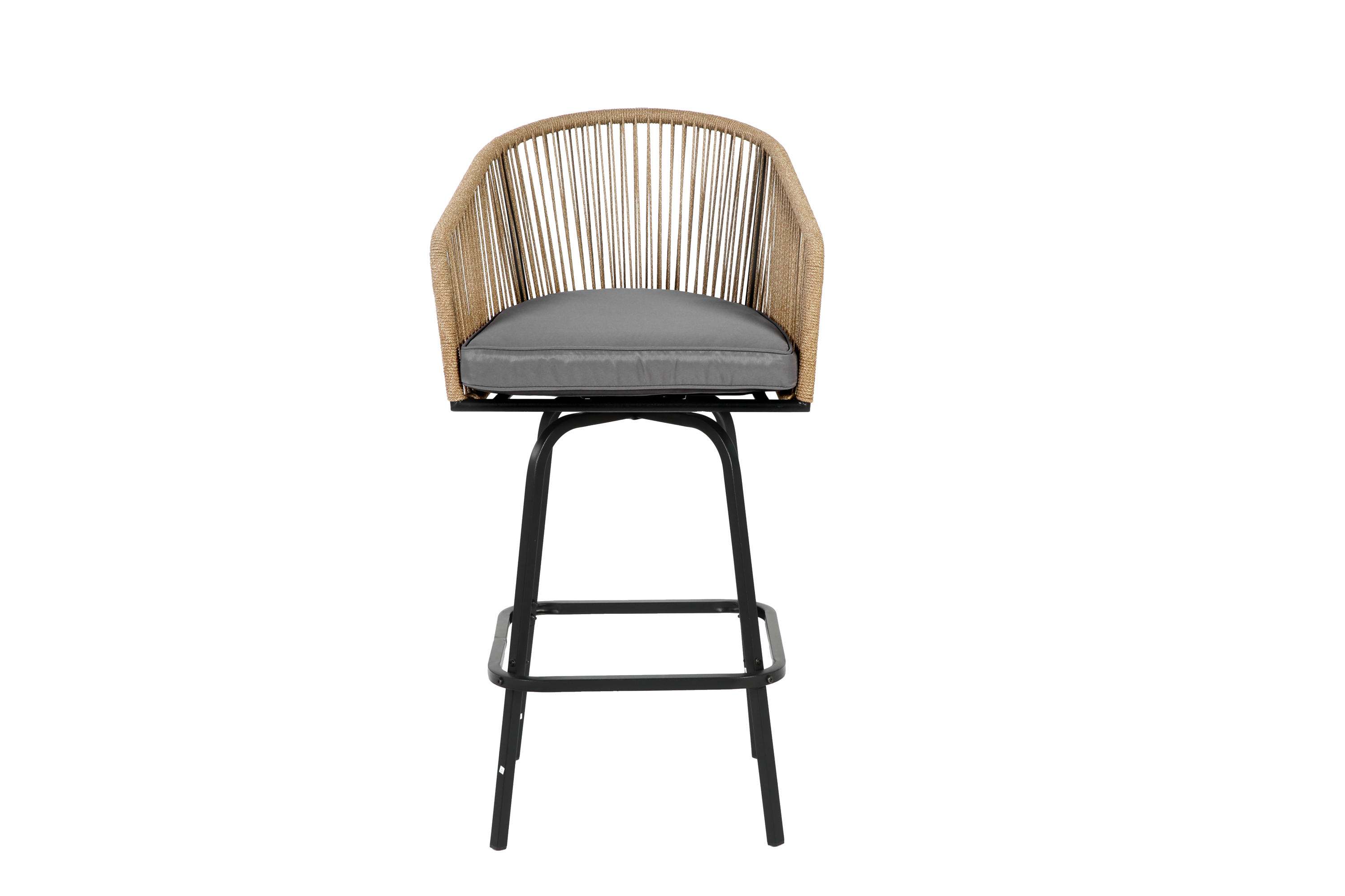 All-Weather Bar Stools with Elegant Woven Detailing – Set of Four