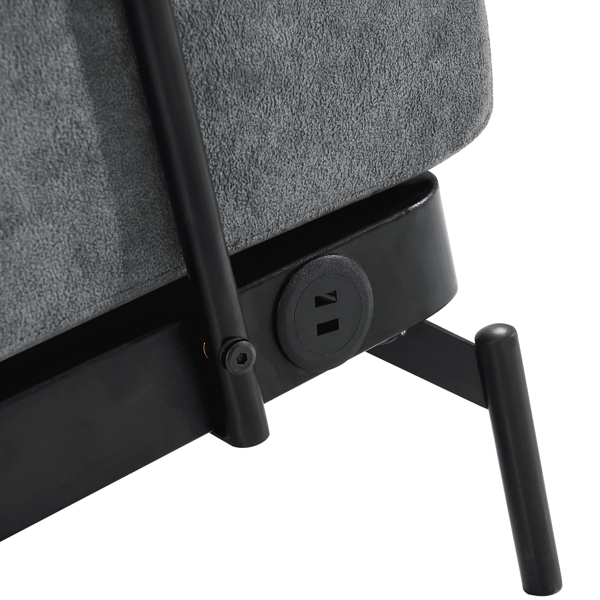 Modern Loveseat Sofa 2 Seater With USB Ports, Cylindrical Armrests