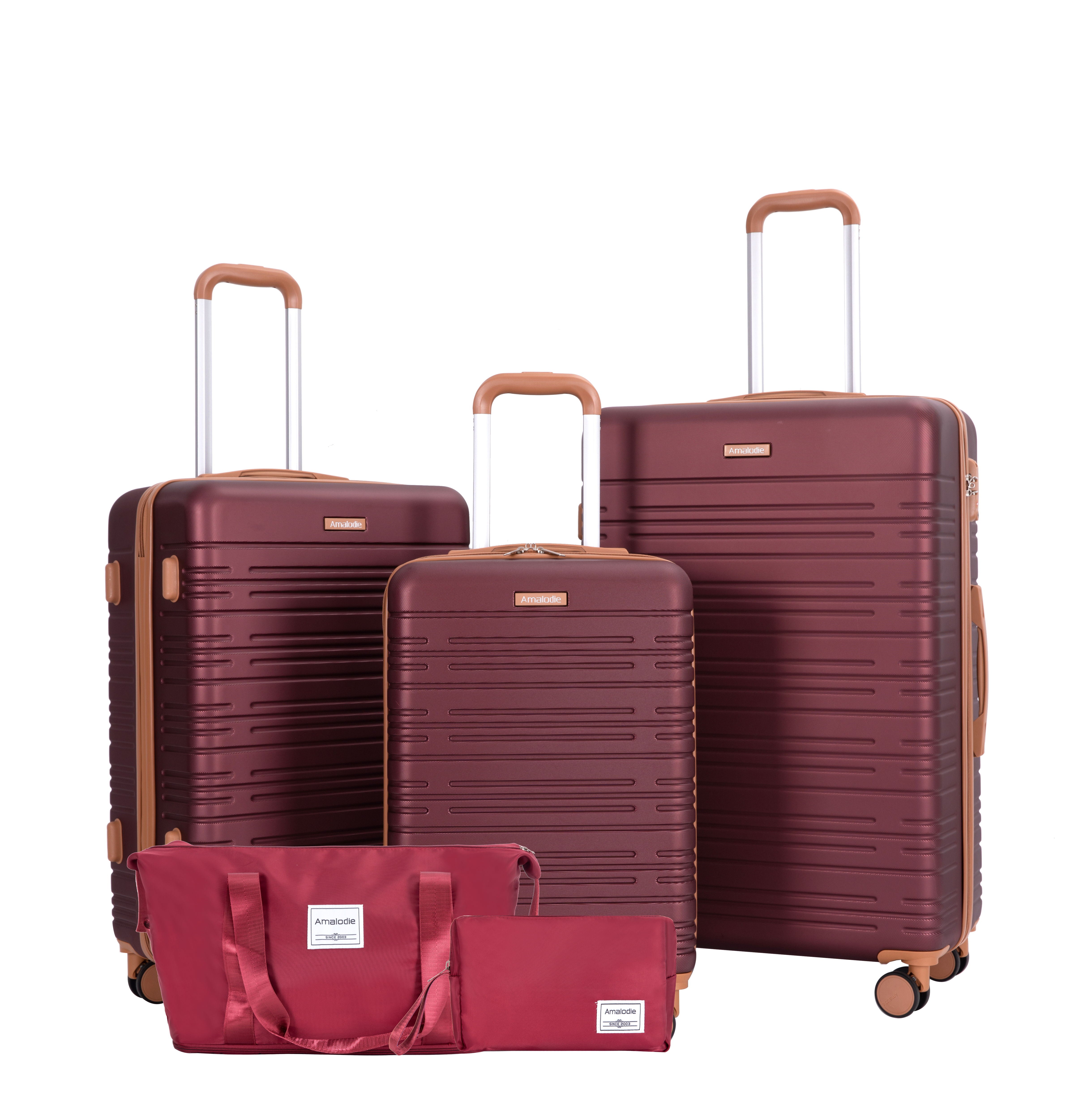 5 Piece Set Hard Case Spinner Wheels Luggage Sets With Tsa Lock