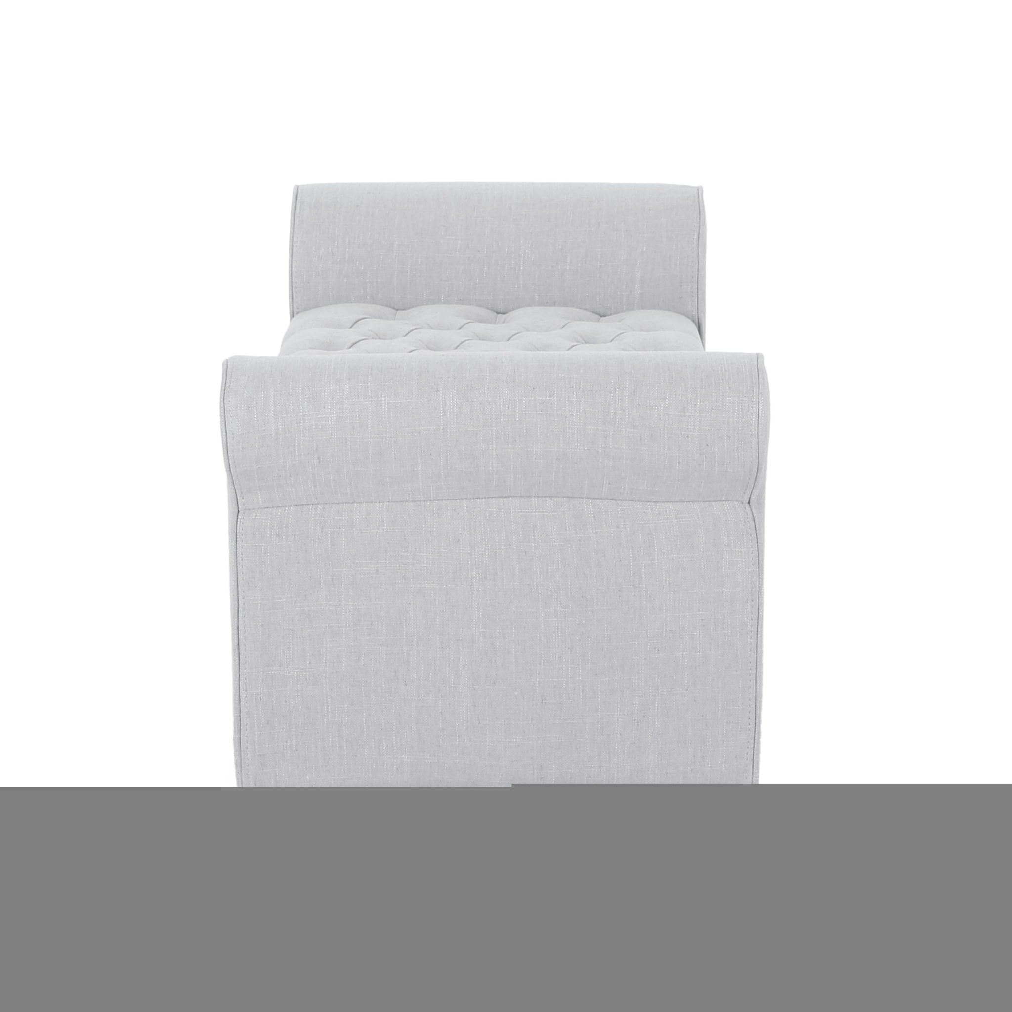 Hayes - Contemporary Armed Storage Bench With Button Tufting And Rolled Arms
