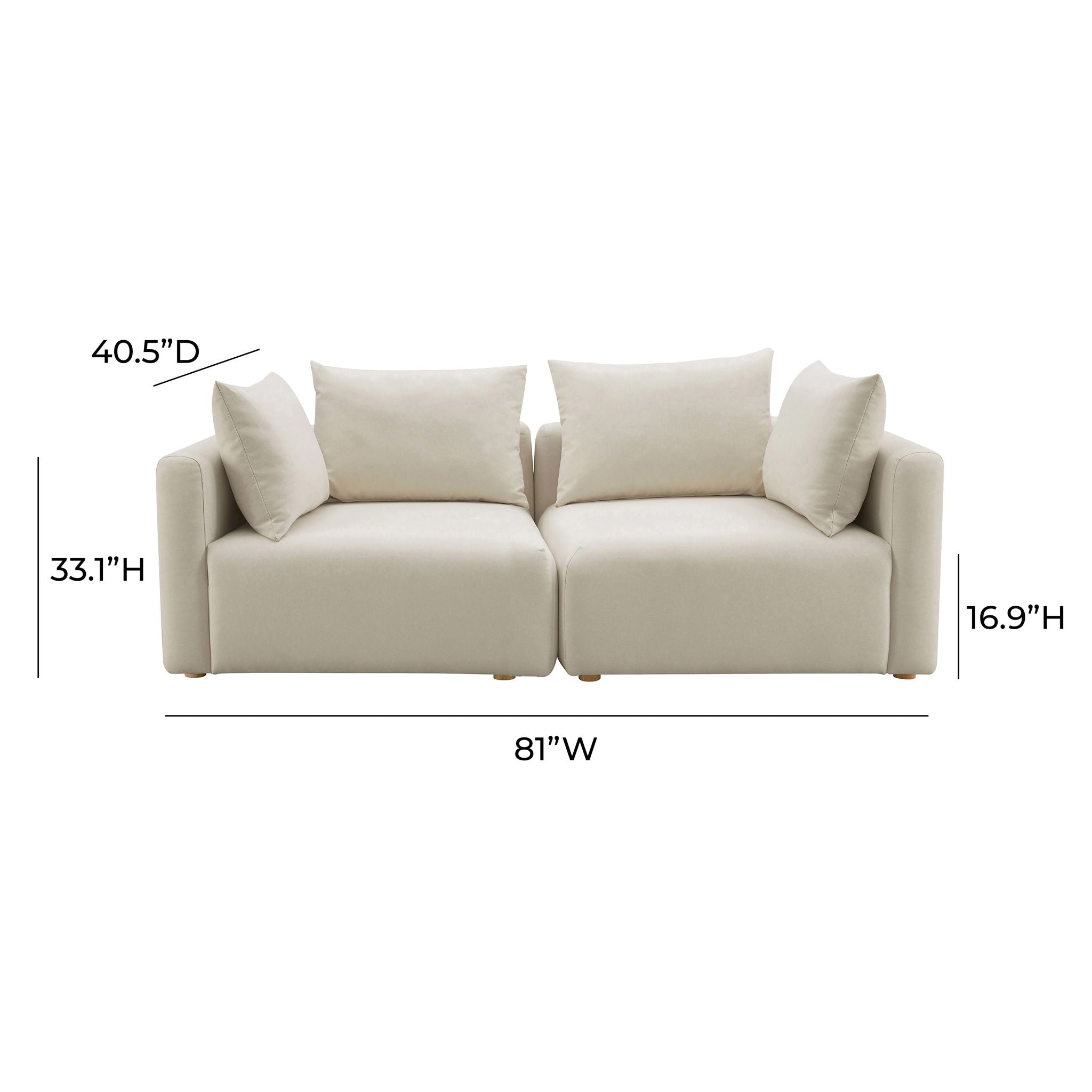 Hangover - Linen Loveseat - Cream