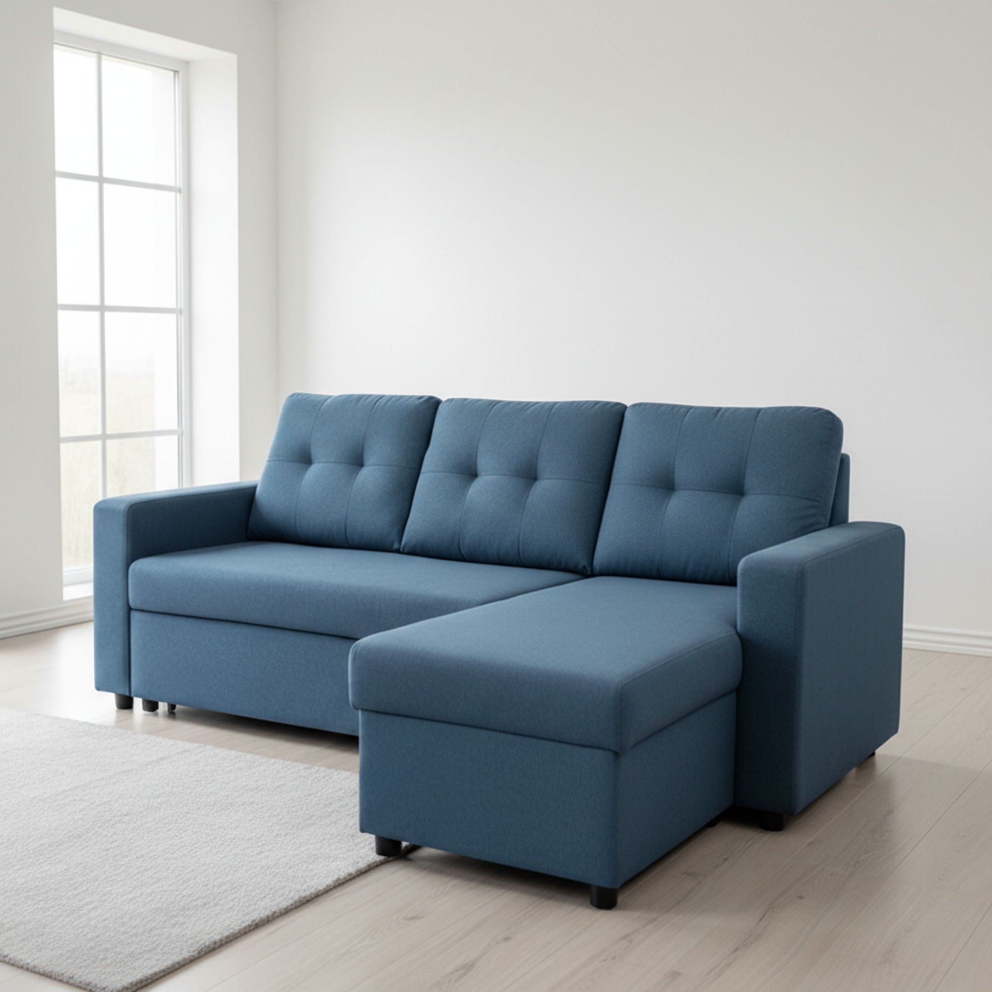 Convertible L Shaped Sectional Sleeper Sofa Bed, Saving Pull Out Couch