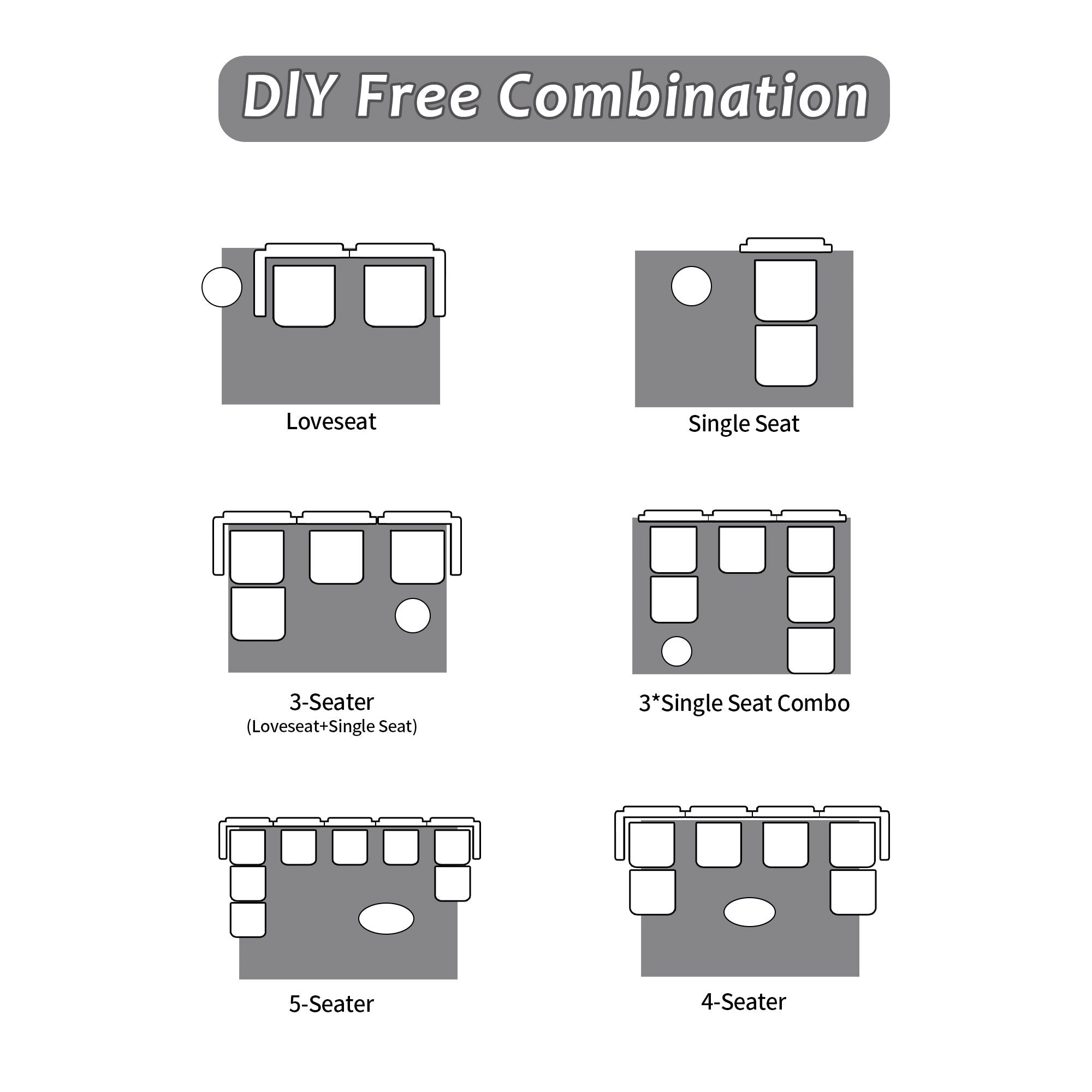 Compressed Sofa, Large Sectional Couches For Living Room - Gray