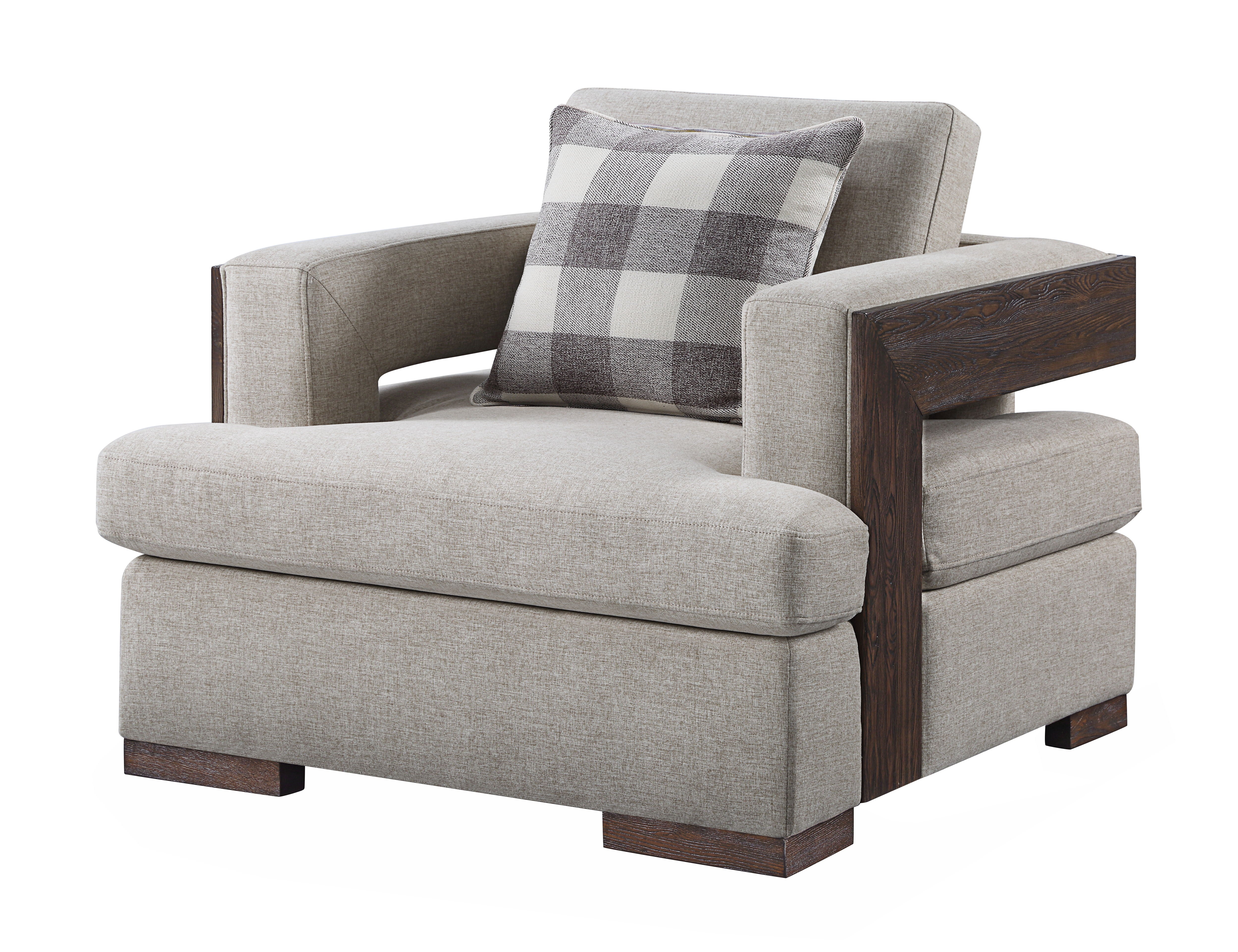 Niamey - Chair With 1 Toss Pillow - Walnut - Best Buy Furniture