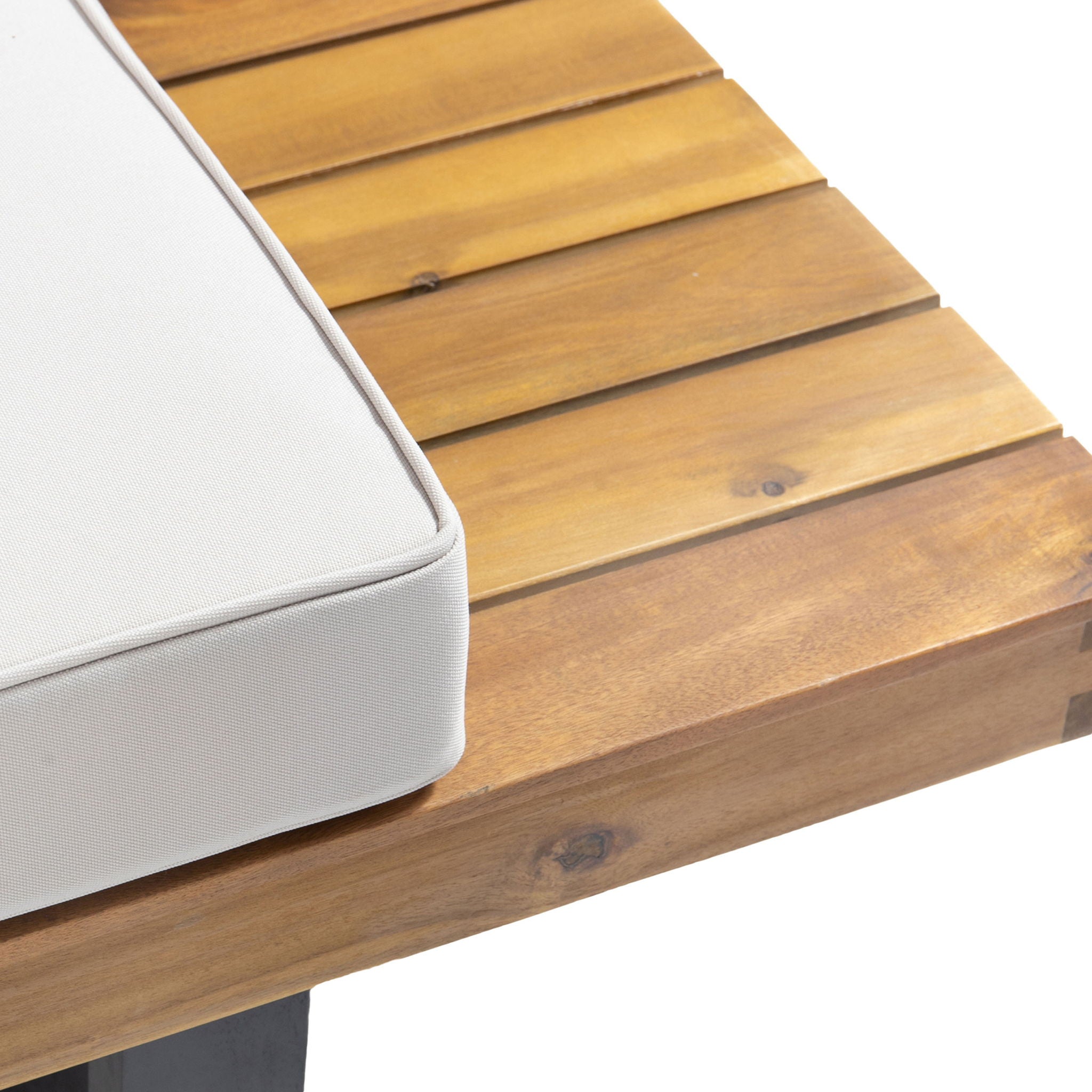 Sebastian - Hand Crafted 4 Piece Sofa Set With Water Resistant Cushions - Beige / Teak