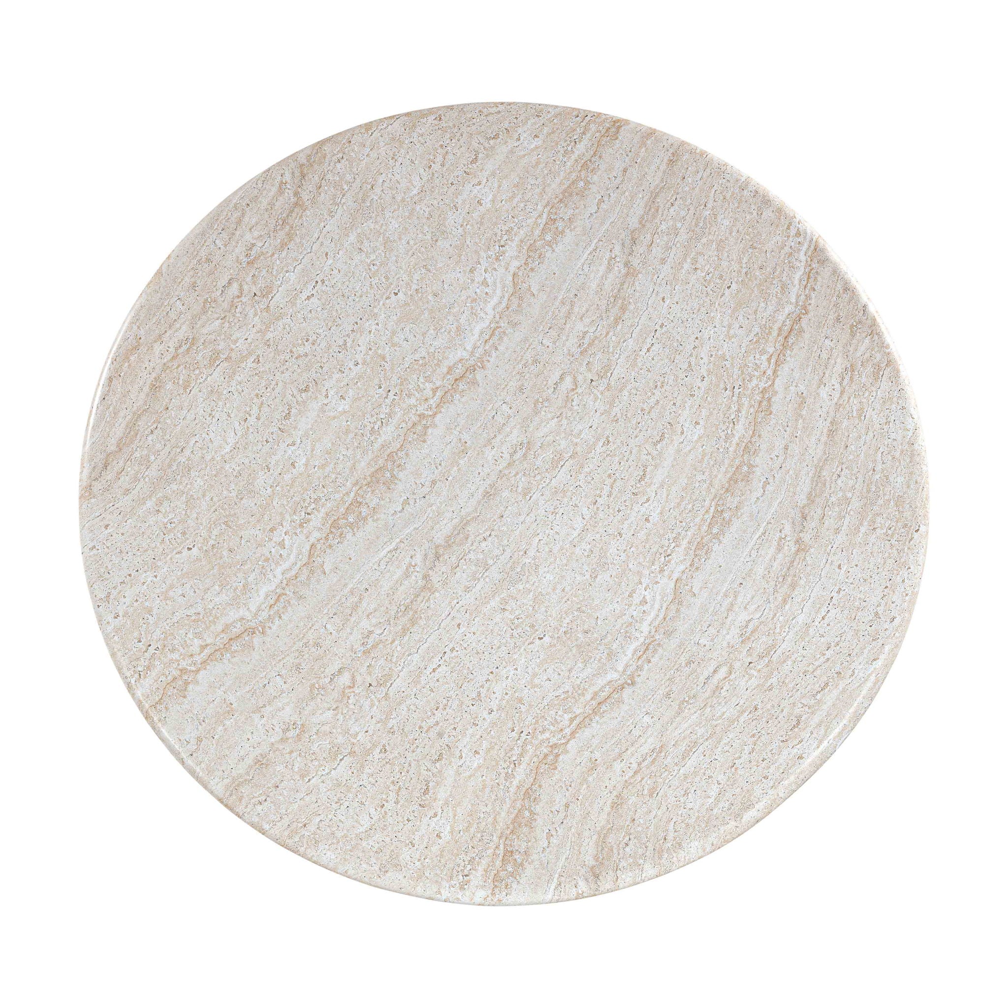 Cynthia - Concrete Indoor / Outdoor Round Dining Table - Travertine