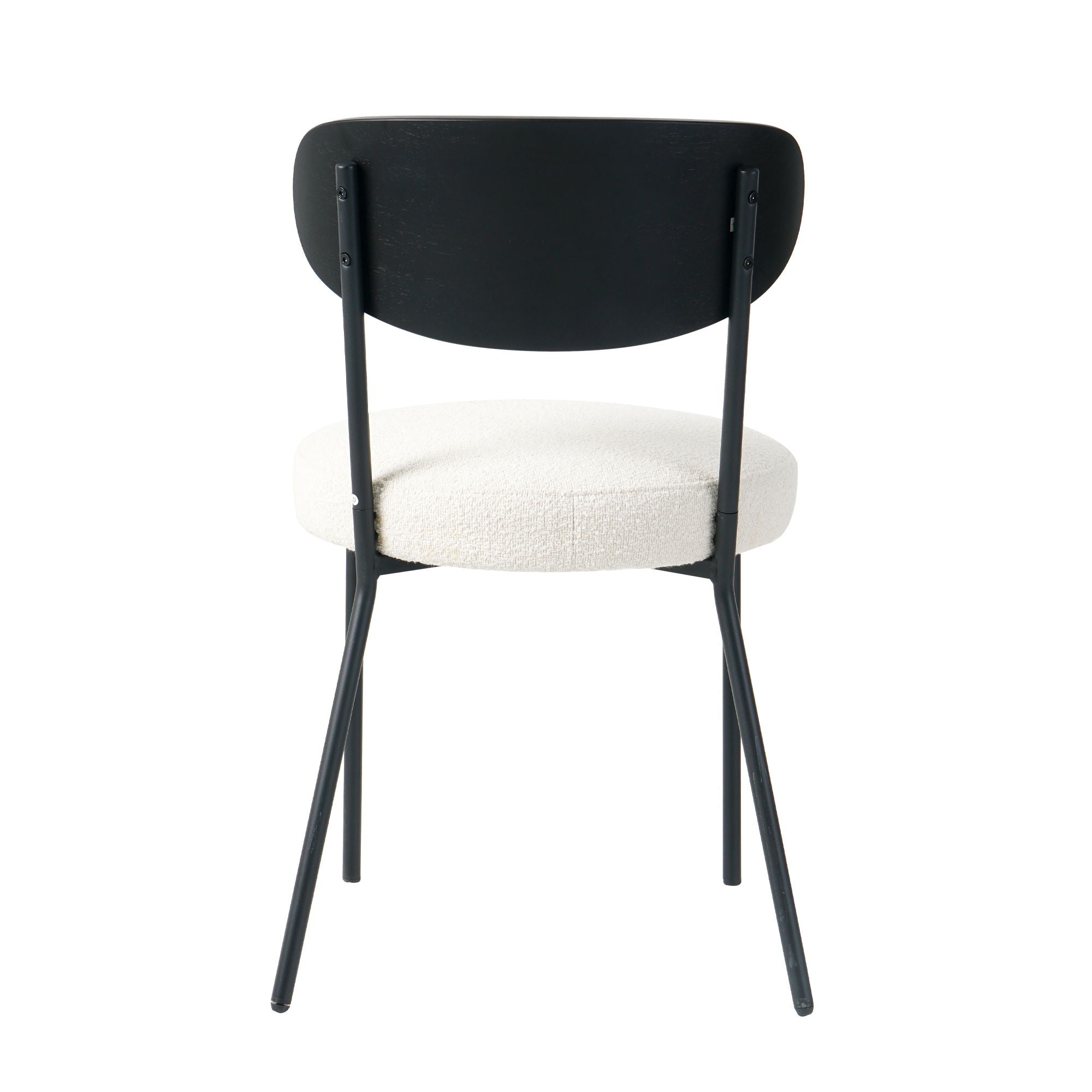 Boucle Modern Kitchen Dining Chair With Bentwood Back (Set of 2)